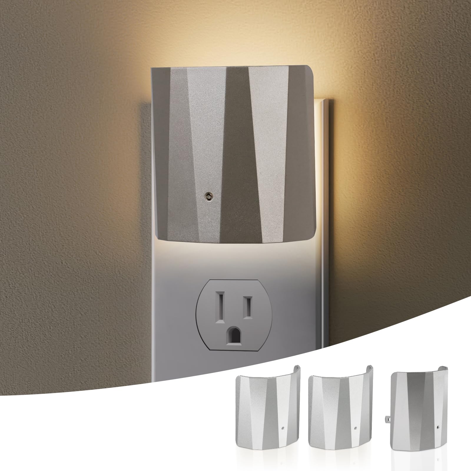 Dawnrise Plug in Night Lights for Wall, Dawn to Dusk Night Light with 3000 K/5 Lm, Backlit Nightlights for Bedroom, Kids Room, Hallway, Living Room,
