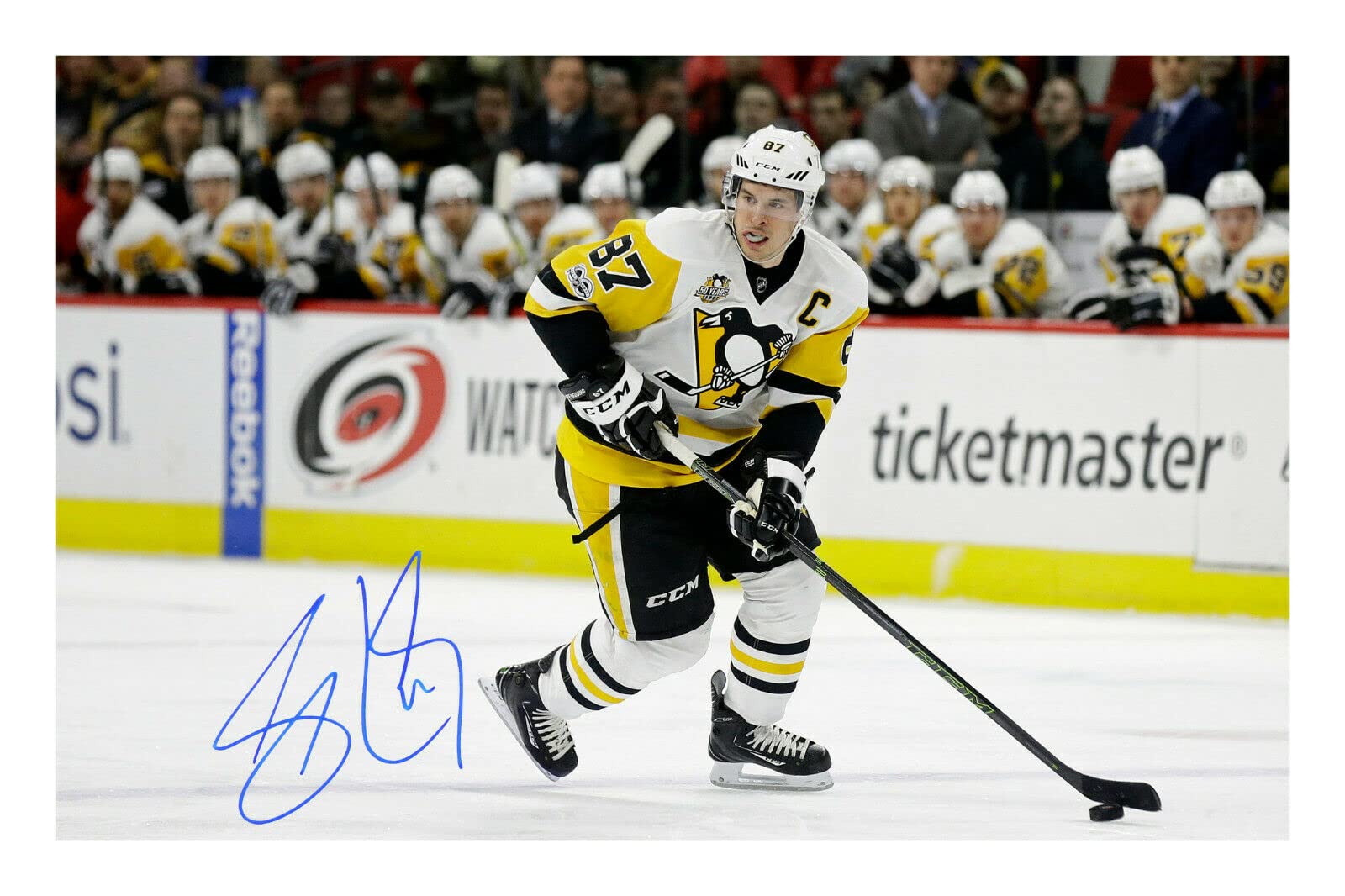 Sidney Crosby - NHL Hockey Pittsburg Penguins Autographed Signed A4 21cm x 29.7cm Poster Photo