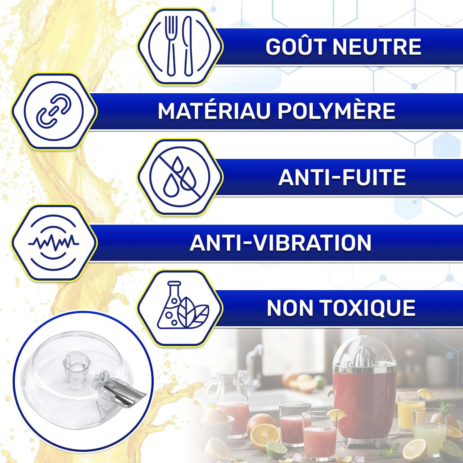 Bac de Récupération du Jus pour Presse Agrume Electrique avec Code Original 699170533 699170569 699170575 pour Smeg CJF01 - Garantie 10 Ans - MONTERAL