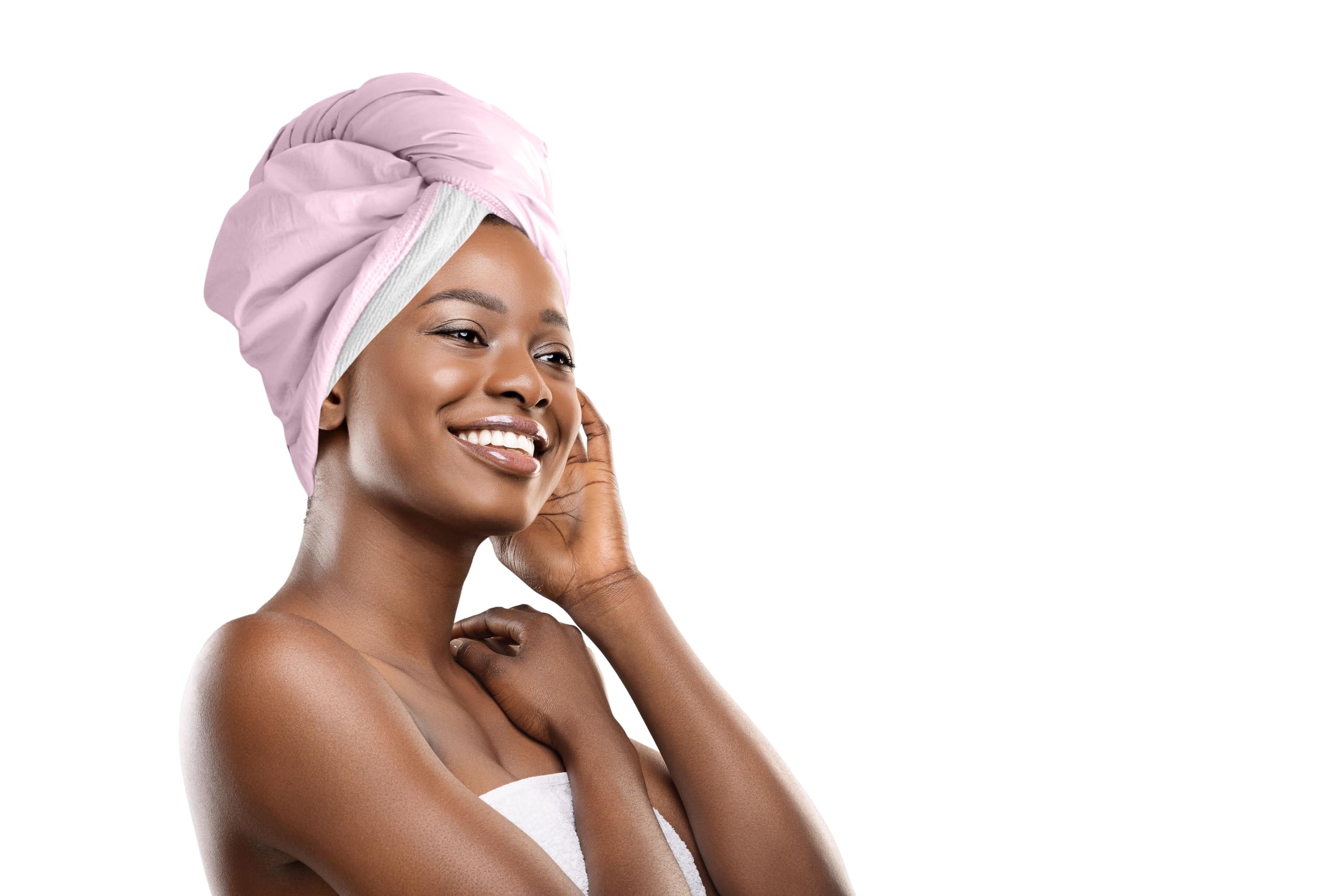 The Cap Wrap, Shower Cap and Hair Towel in One (Rose)