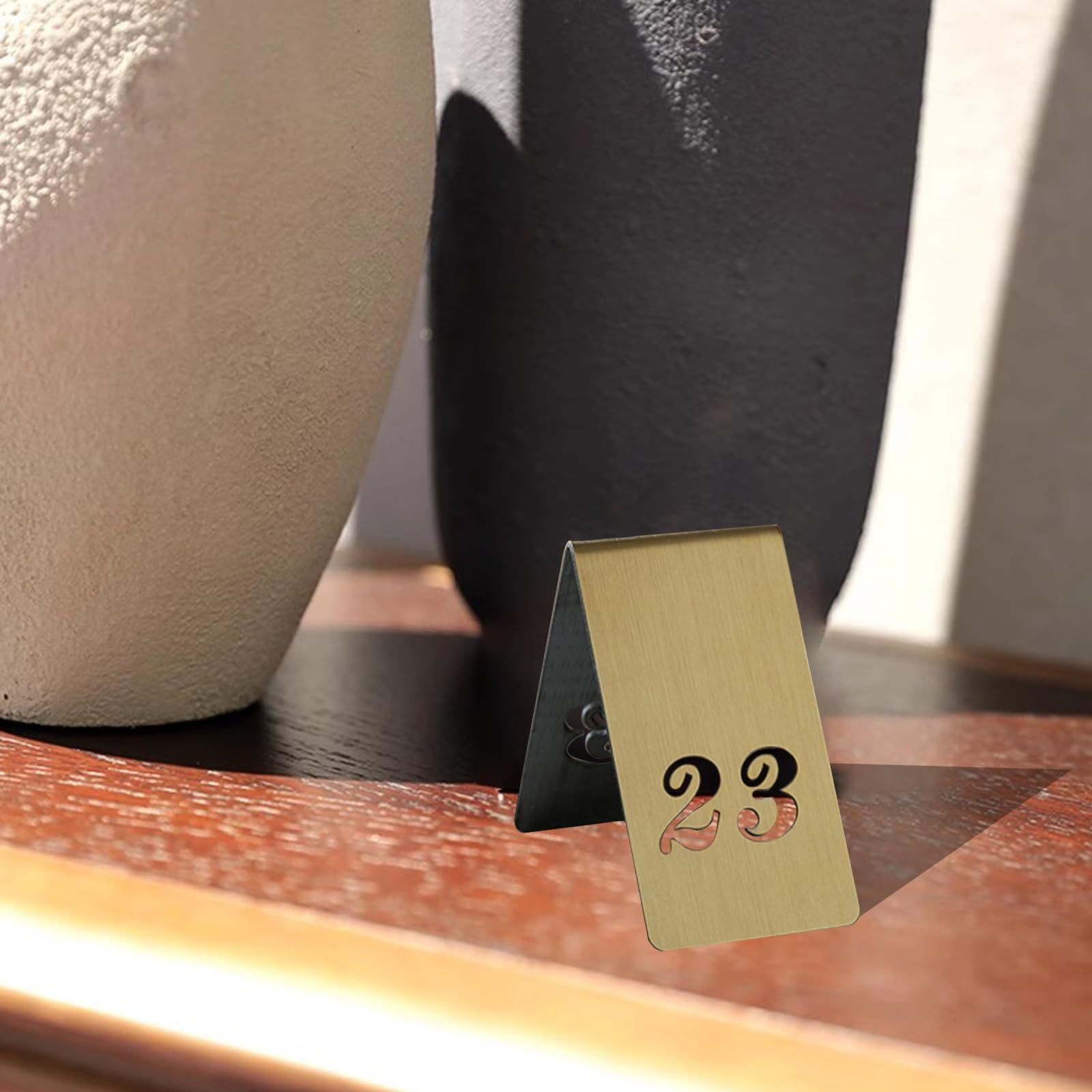 Números de mesa de acero inoxidable para restaurantes, tarjetas de tienda de campaña duraderas para cafeterías y bares, ideal para eventos y reuniones