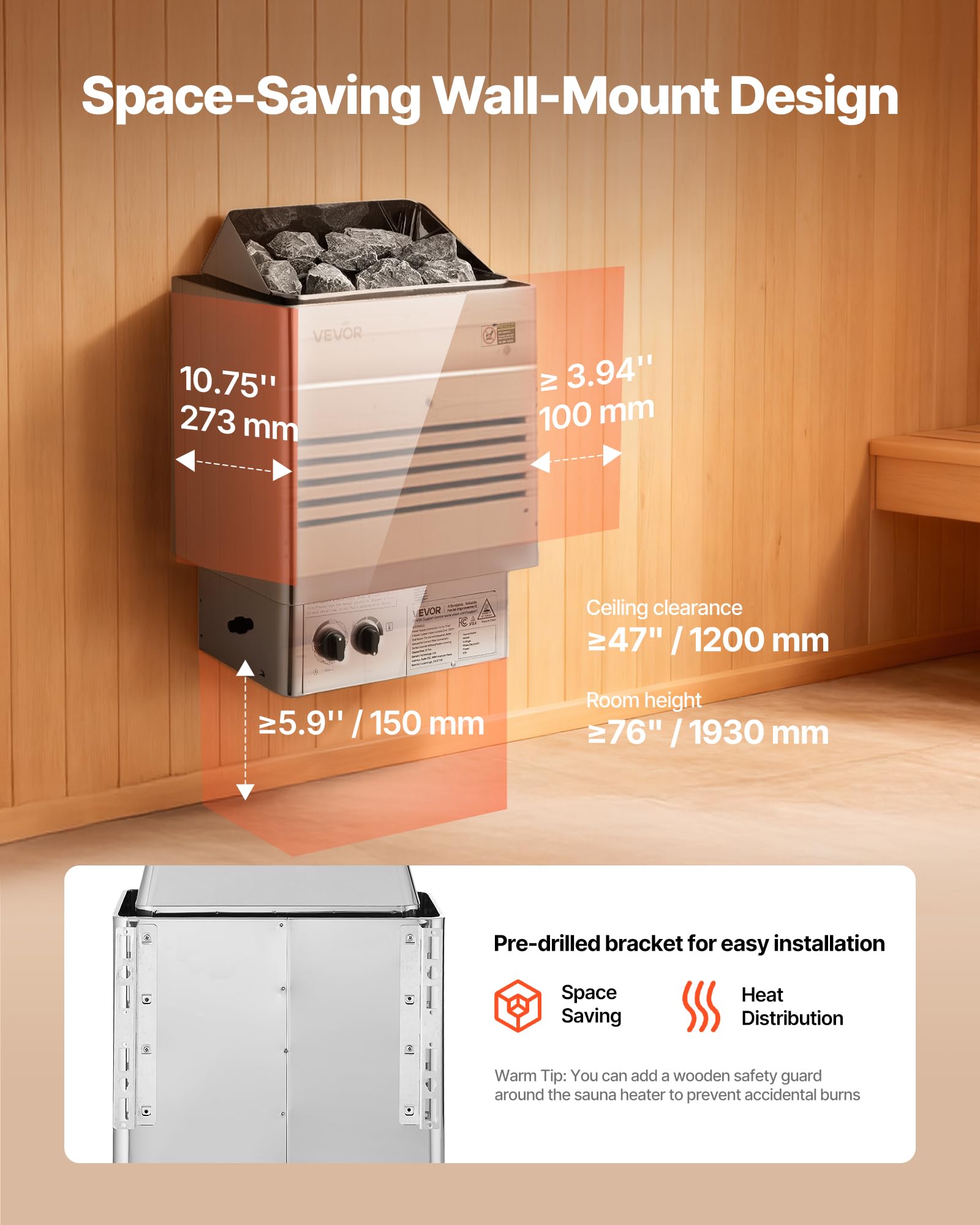 Amazon.co.jp: VEVOR サウナヒーター、4.5KW 240V 電気サウナストーブ