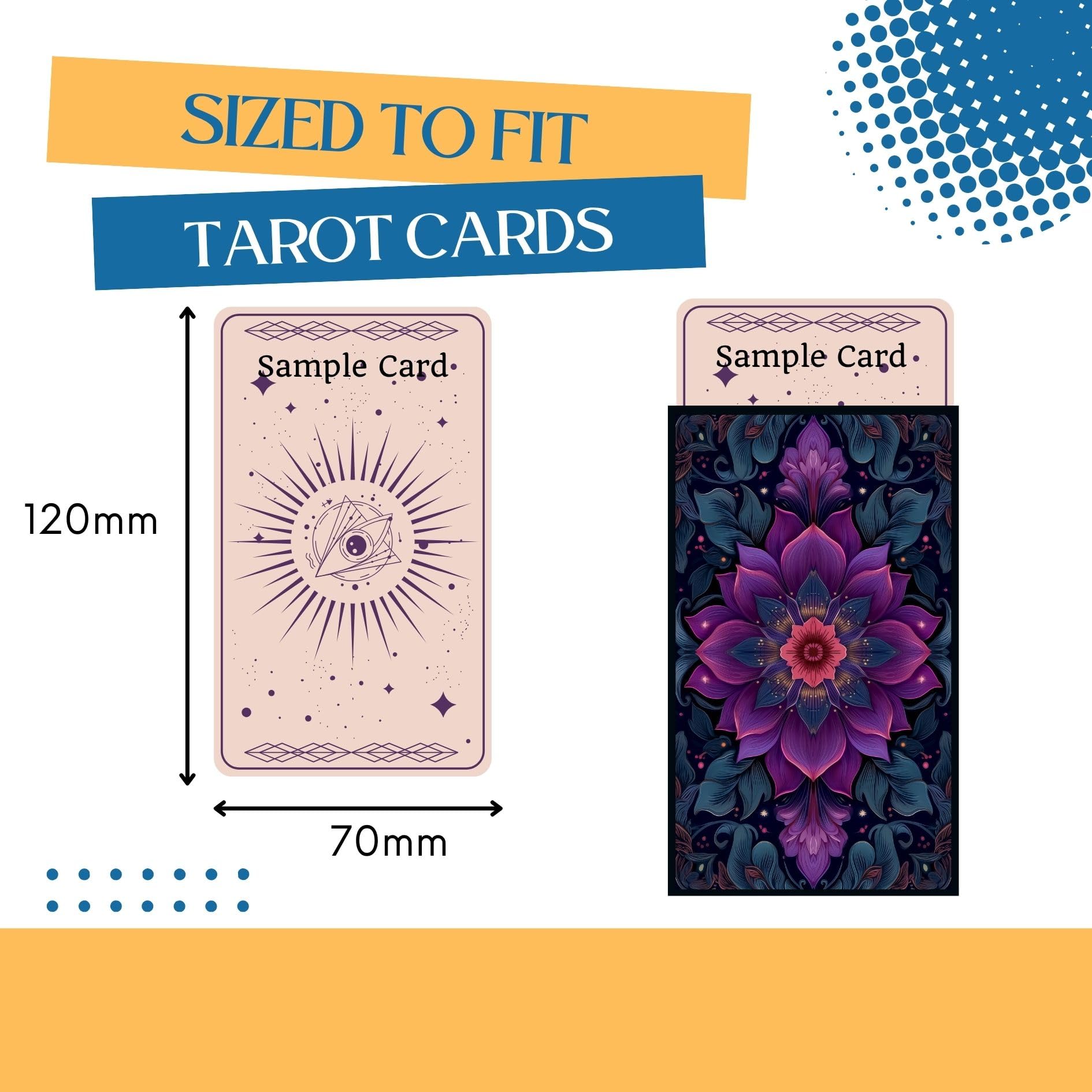 Boltquan Smooth Non-Glossy Tarot Card Sleeves with Artwork Print, 100CT, Designed for 70x120mm Standard Tarot Cards - Image 2