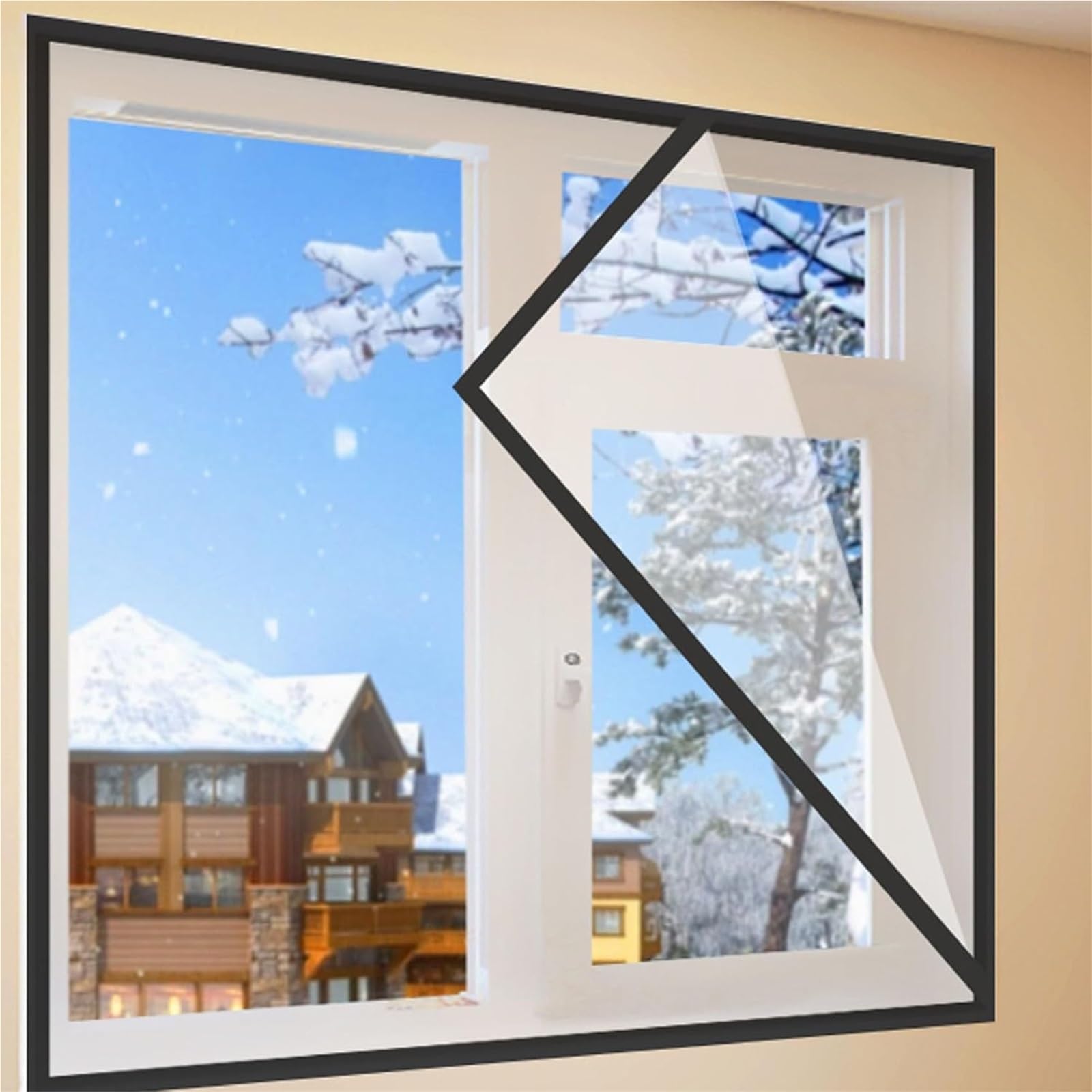 Vzxatyop One Color Double Glazing Insulation Window Film For Window Windproof Transparent Window Insulation Kit Cold Protection Energy-Saving Window Film(120X280cm)