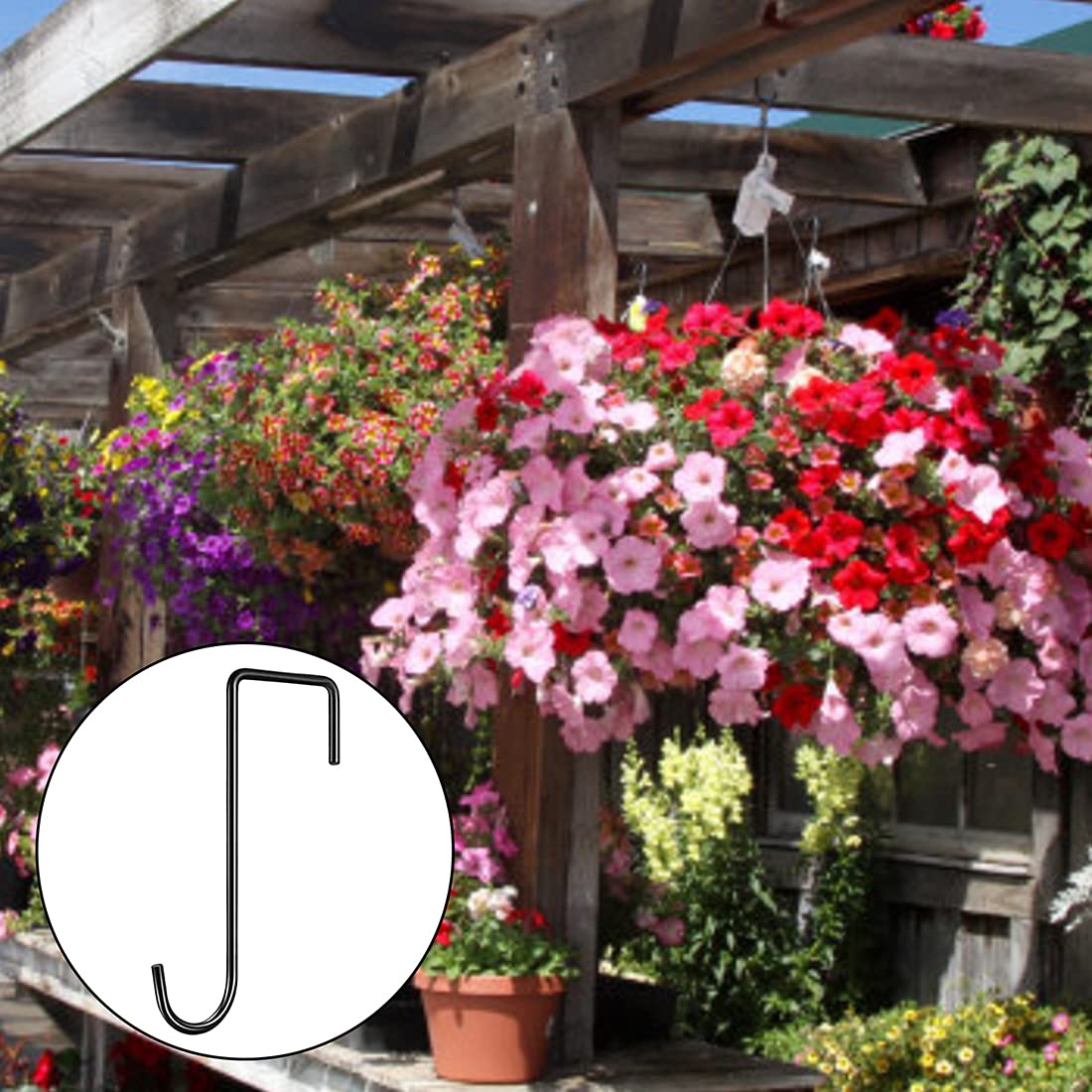 Ganci Da Recinzione Zimjoy - Set 8 Pezzi In Vinile Nero Per Piante, Decorazioni Da Giardino - Foto 9