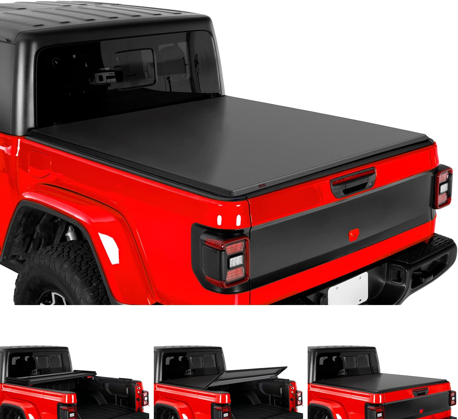 MaxMate Soft Tri-fold Truck Bed Tonneau Cover Compatible with 2020-2025 Jeep Gladiator JT | 5' (60") Bed | TCJ371060