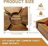 Fabriqué en Bambou Naturel Chauffe Theiere, Résistant à la Chaleur Réchaud pour ThéIère, Fait à La Main Bougeoir Chauffe ThéIère, Chauffe ThéIère Bougie Convient pour ThéIère Boisson Nourriture - 2