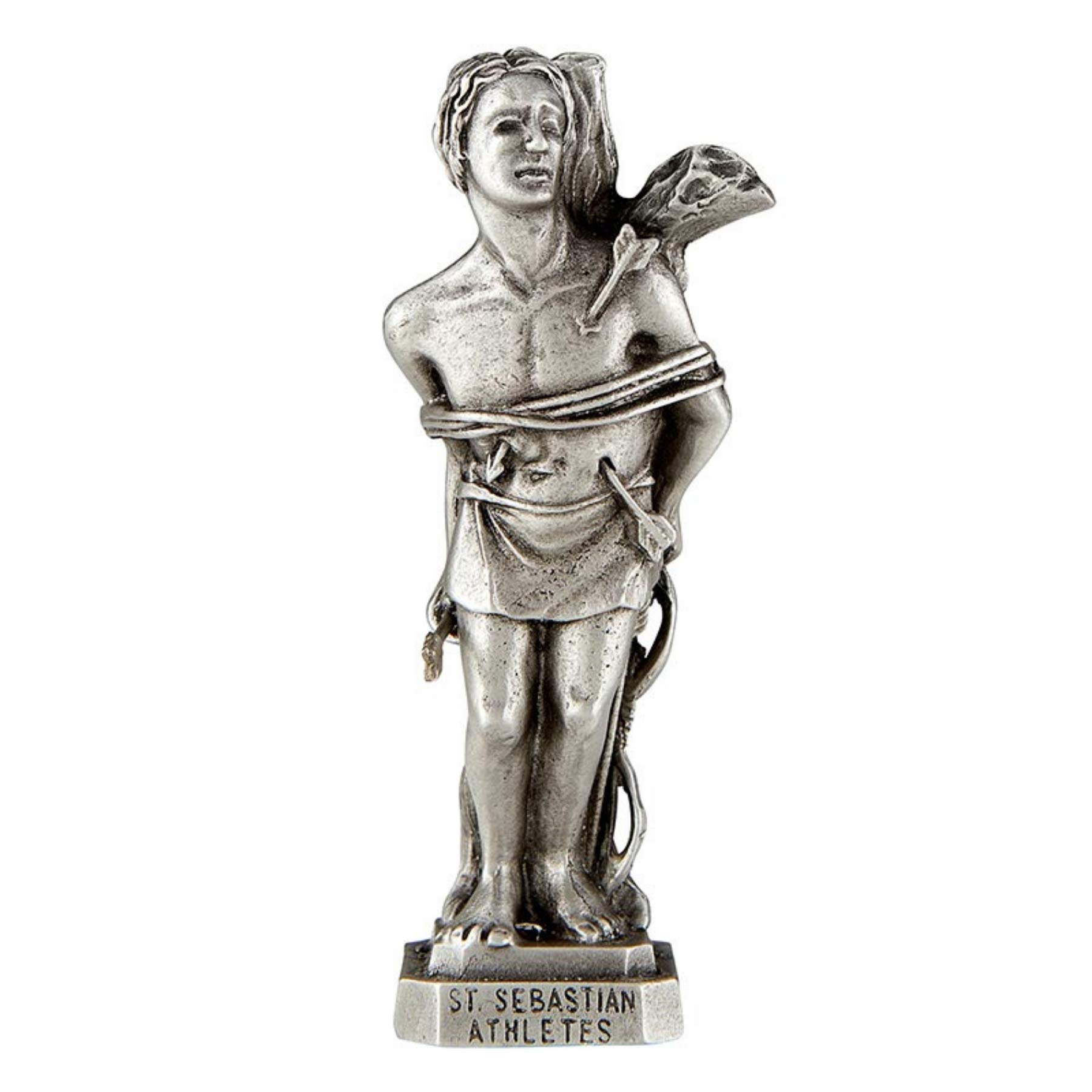 Buy Pewter Catholic Patron of Athletes Saint St Sebastian Statue with