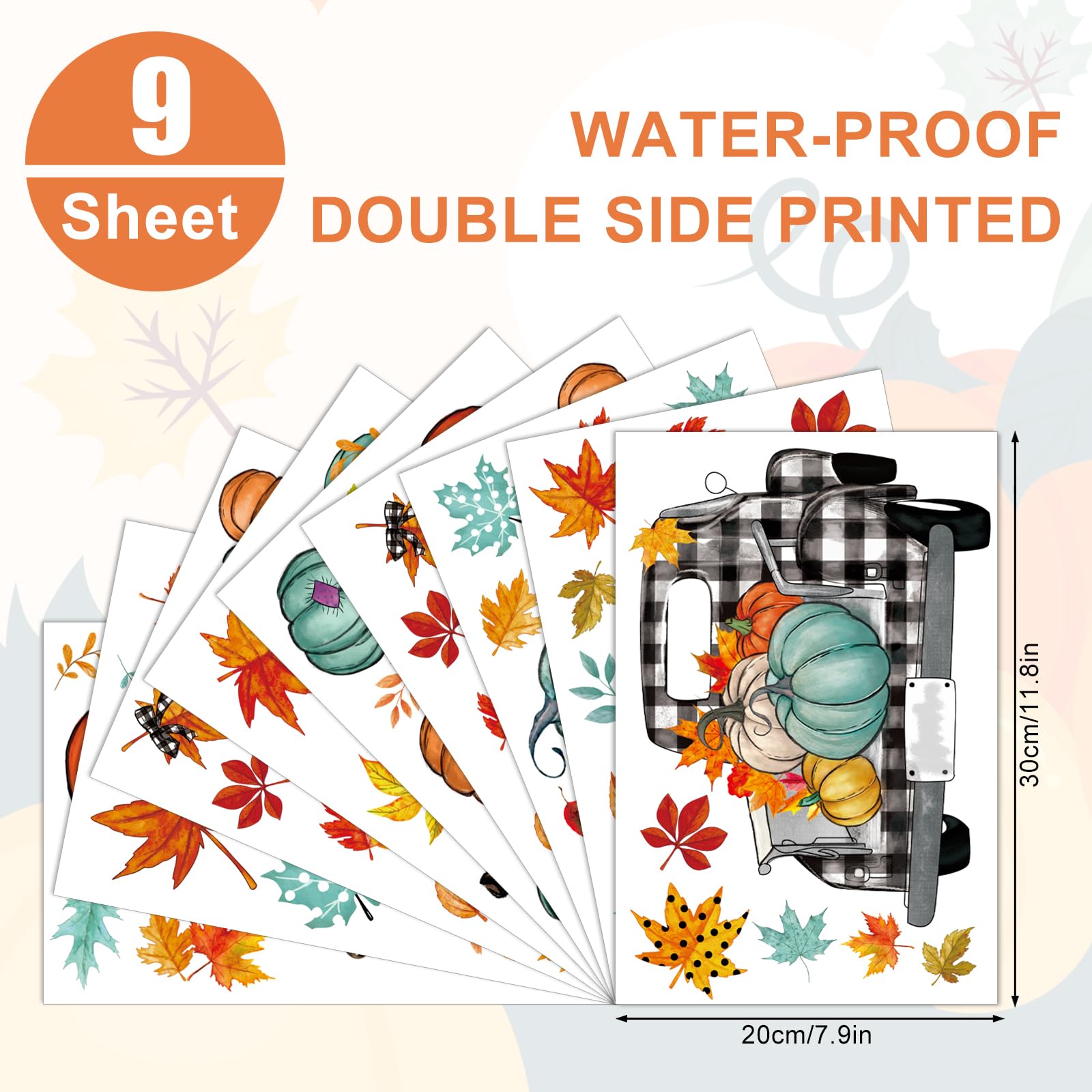 Fall Window Clings Stickers – 83 PCS Autumn Decals With Pumpkins ...