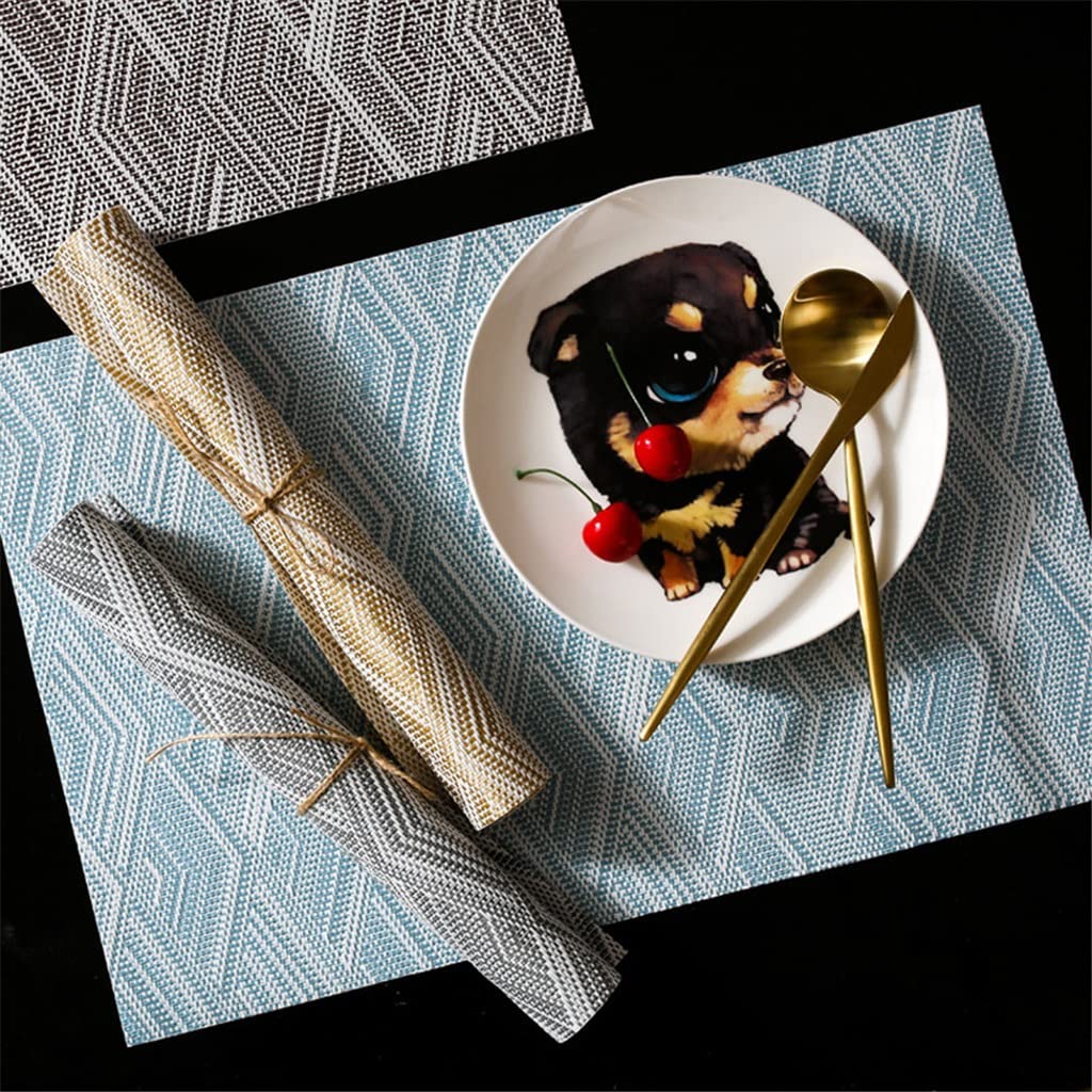 4pcs / lot Napperon Isolation Table À Manger Tapis Pot Bol Assiettes Plaques Dessous De Verre Lavable Napperon (Color : D) HGCHH