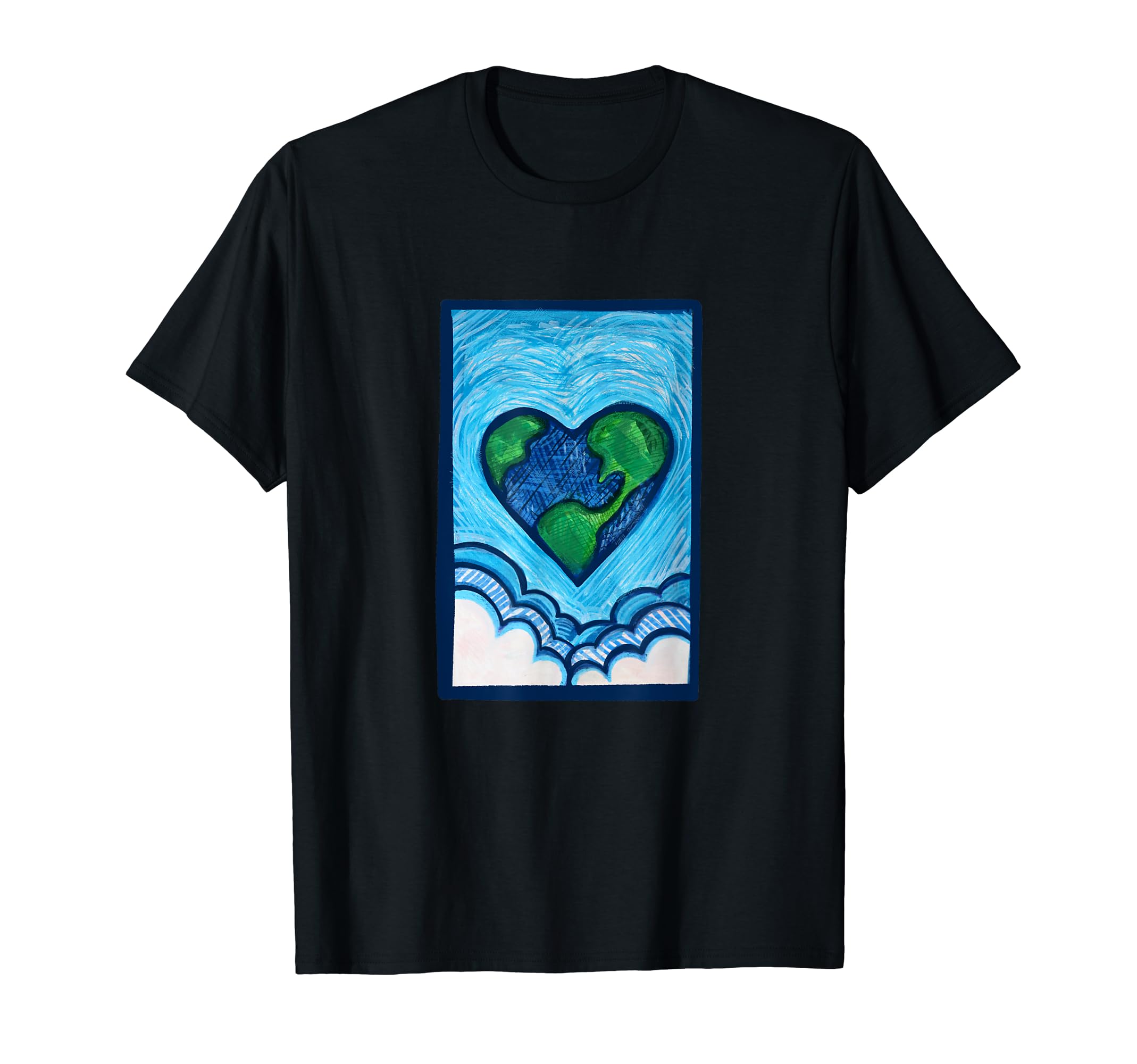 Earth Day Every Day Artistic Heart Earth T-Shirt