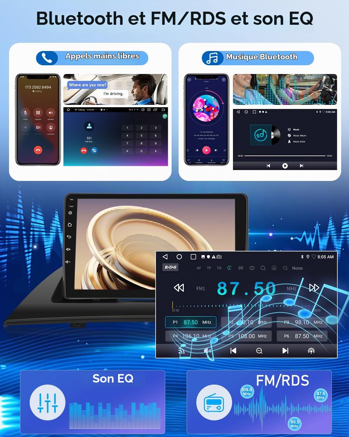 NHOPEEW Autoradio Android 2G+64G pour BMW X3 E83 2004-2012 - sans Fil Carplay & Android Auto - Stéréo Android 9 Pouces avec WiFi EQ GPS Mirror Link FM RDS + AHD Caméra de recul&Mic