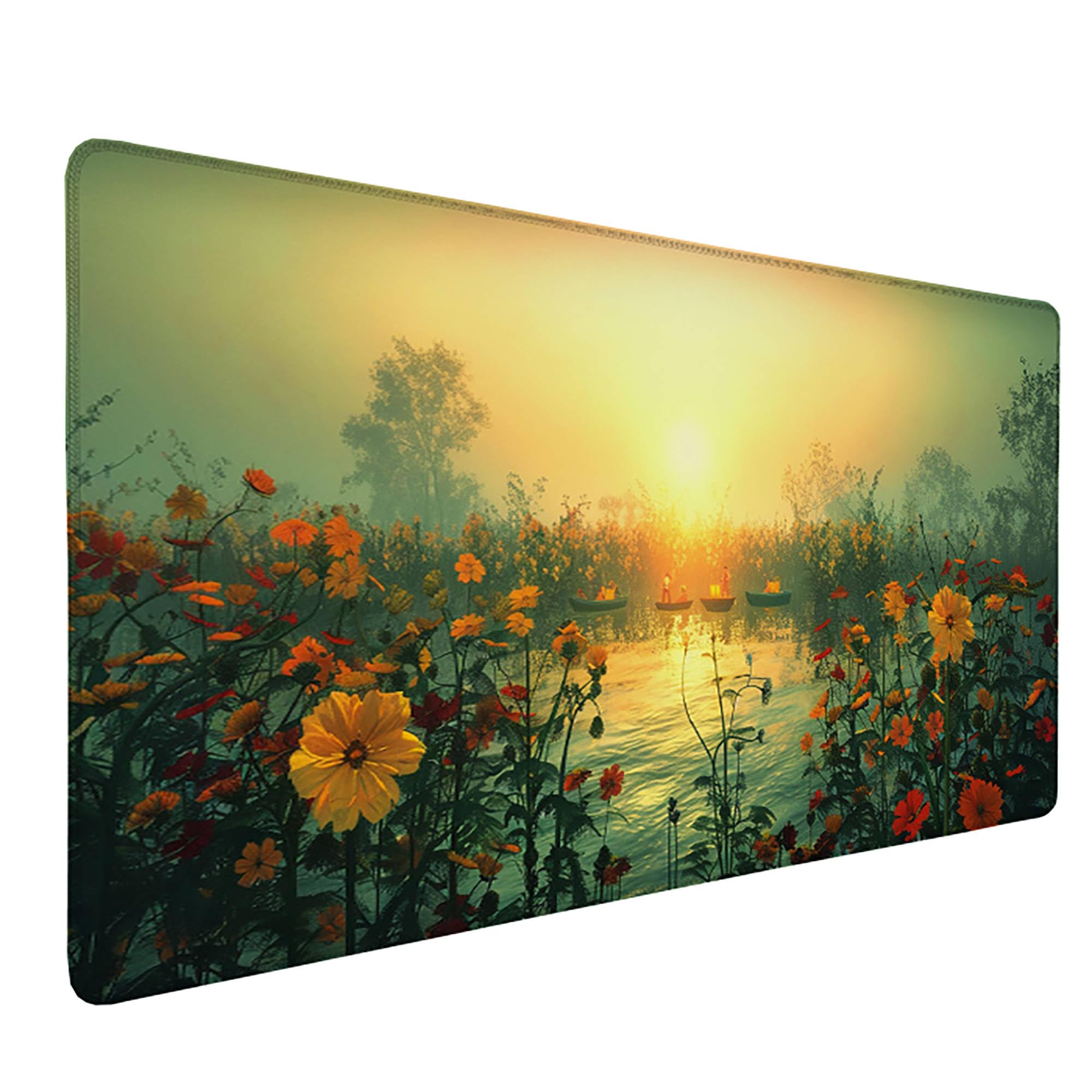 Żółta podkładka pod mysz XXL, podkładka na biurko, 1200 x 600 cm, szyte krawędzie, antypoślizgowa, gumowa podstawa, podkładka pod mysz, stabilna przyczepność na gładkich powierzchniach, poprawia