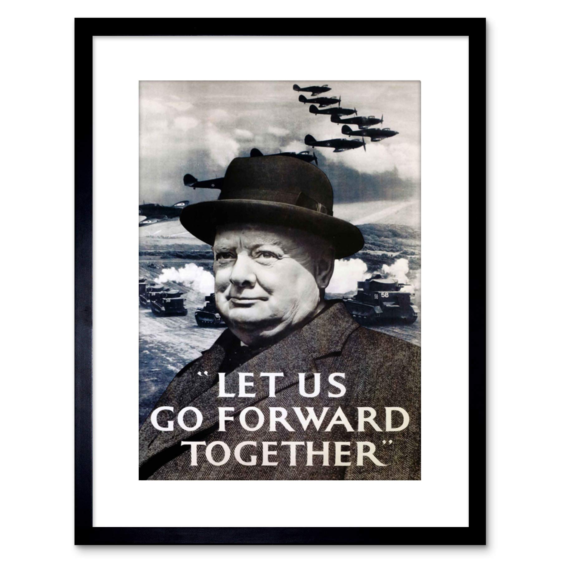 Wee Blue Coo Ad War Churchill Winston Victory Britain WW2 Framed Wall Art Print