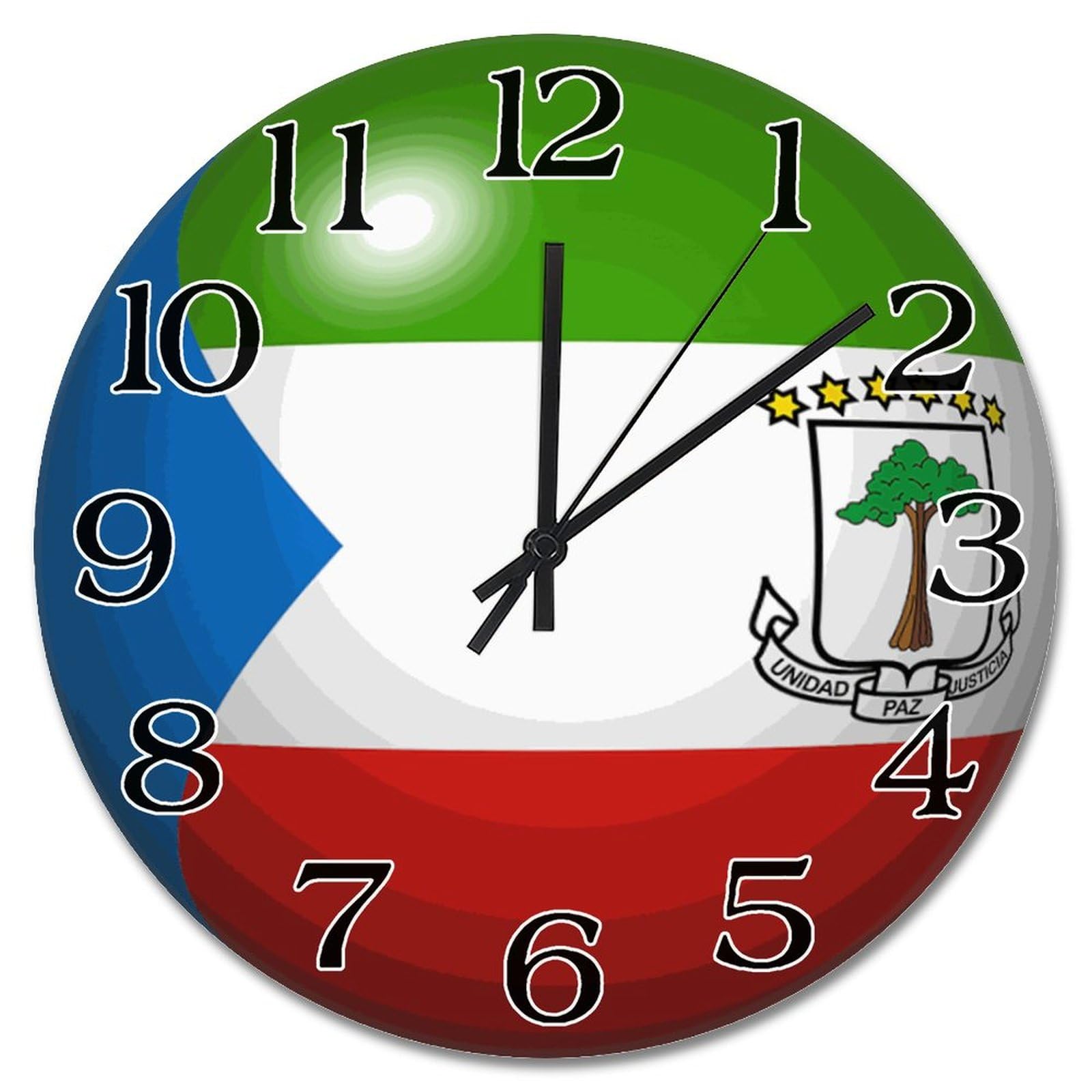 Horloge murale en bois Guinée équatoriale effet 3D déco maison