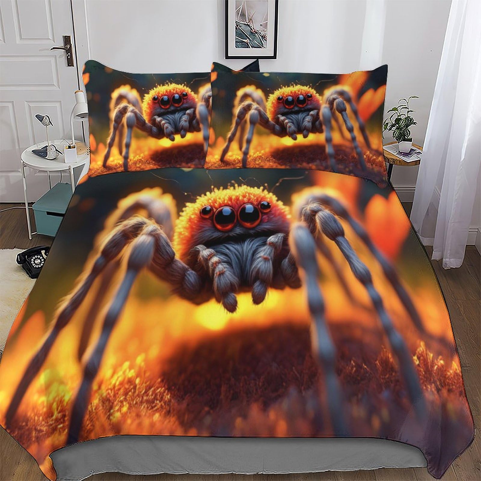 Housse de couette araignée douce parure de lit king pour le sommeil des enfants et adultes