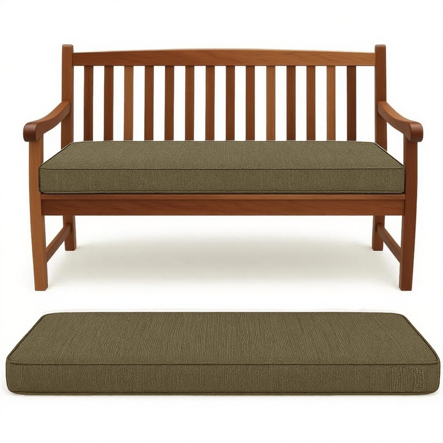 Cuscino per panca da esterno/interno, 110 x 30 x 5 cm, spesso, per giardino, patio, pallet, mobili, altalena, colore: marrone chiaro, versatile, comodo ed elegante