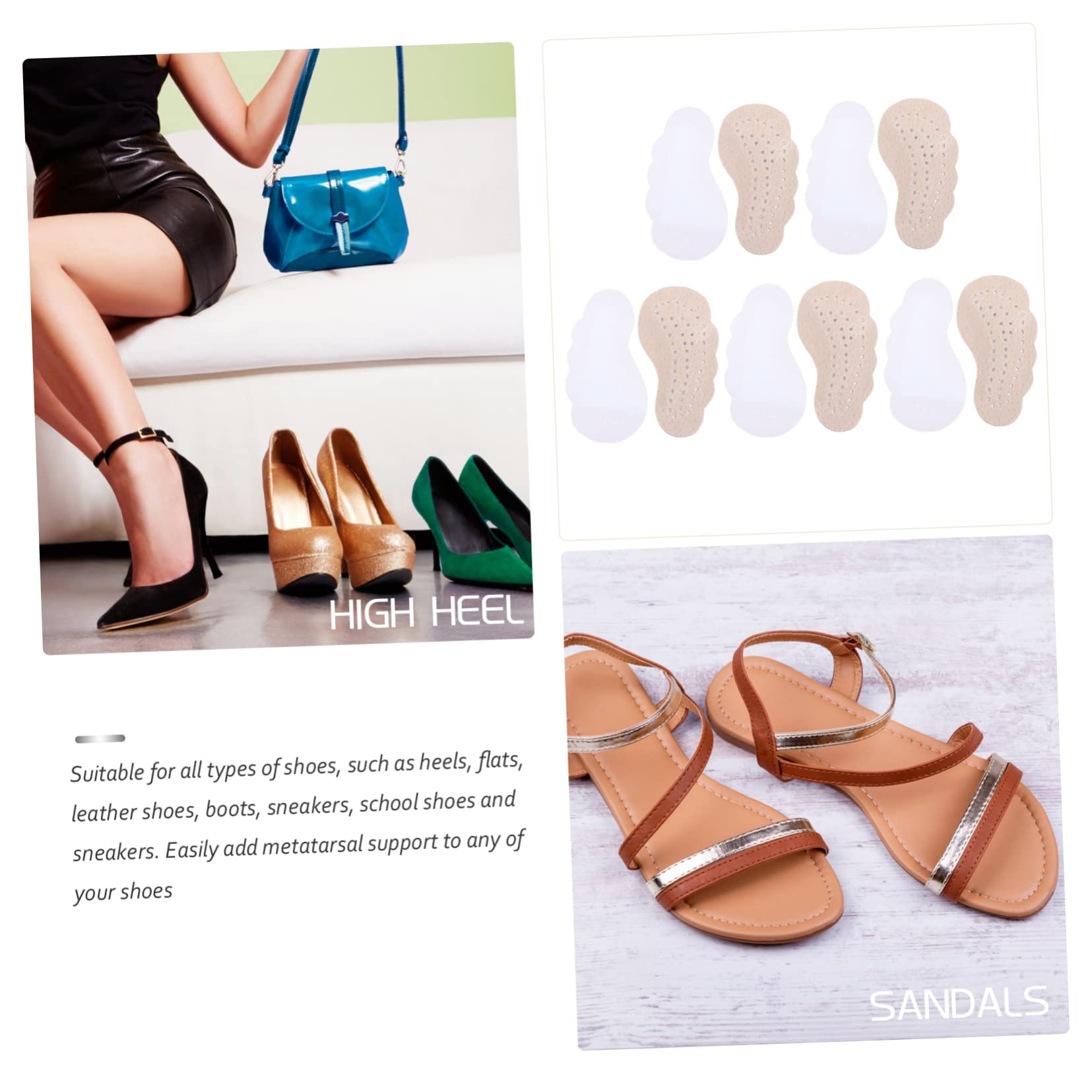 MAGICLULU 5er-set Zehenstütze Halbsohle Für High Heels – Schuheinlagen Bequem Elastisch Für Männer Und Frauen 5 Paar X 5