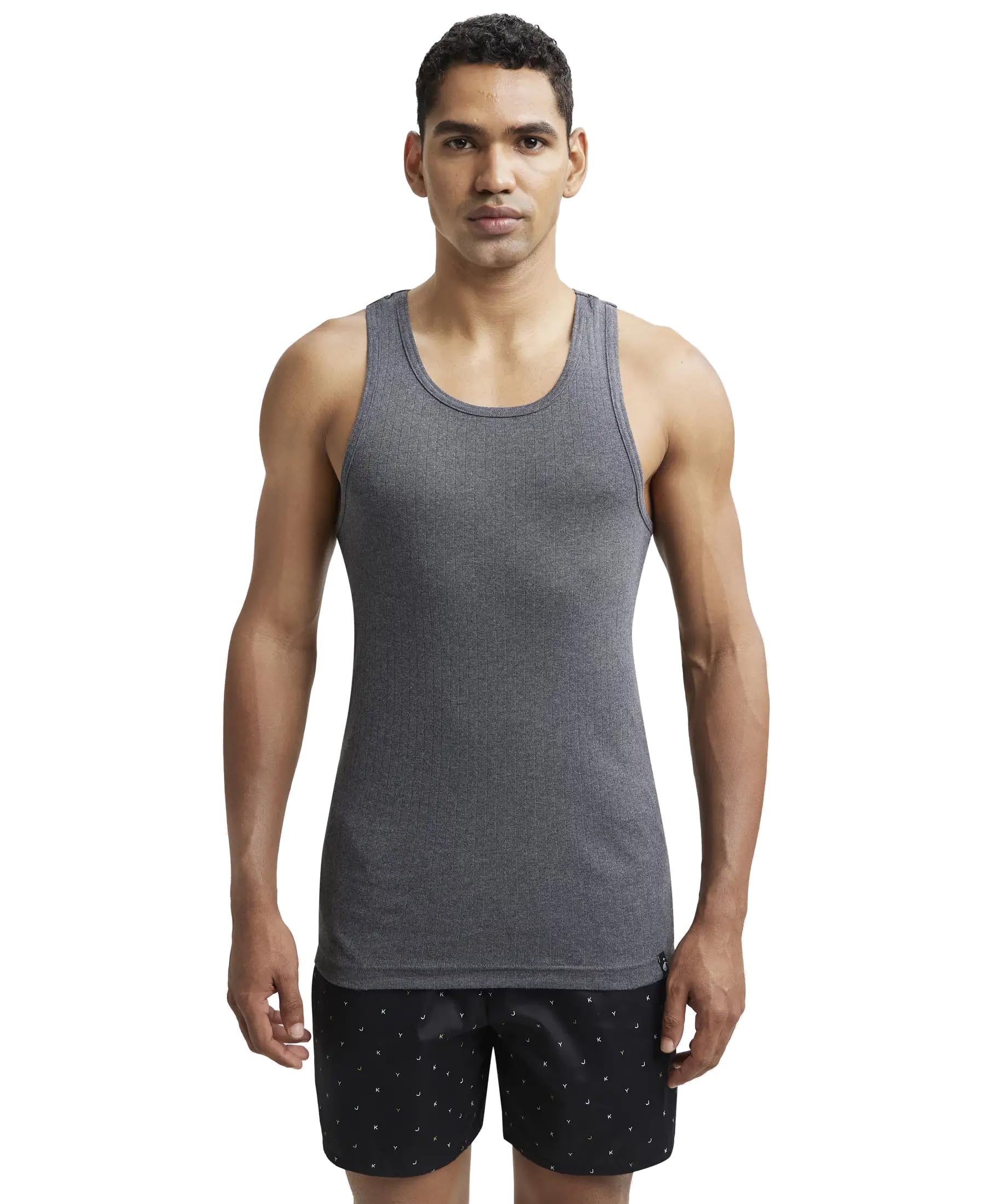 Jockey9922 Men's Super Combed Cotton Rib Slim Fit Racer Back Styling Round Neck Gym Vest