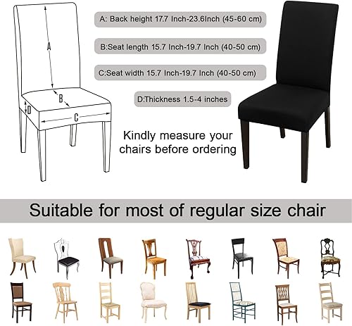 Miniatura 5 de JQinHome - Funda para silla de comedor, alta elasticidad, extraíble, lavable, funda protectora para asiento de silla para casa, fiesta, hotel,