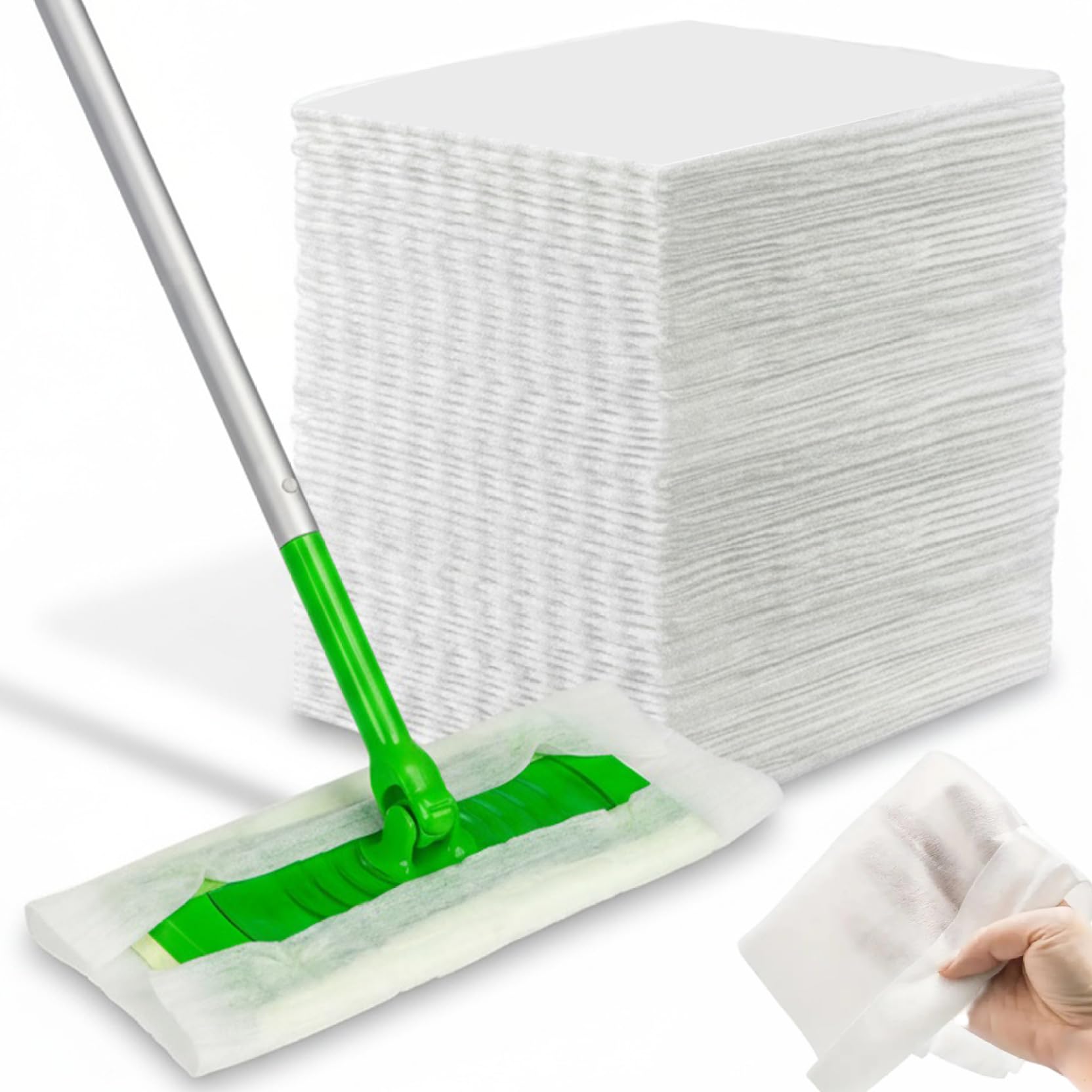 8x11 Inch Dry Mop Pads, Electrostatic Dusting Cloths for All Floor Types, Disposable Floor Cleaning Pads, 60Pcs Mop Dry Mopping Replacement Wet