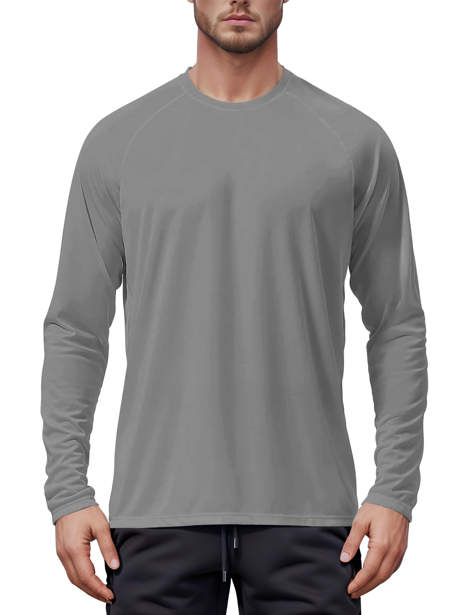 Tansozer Herren UPF 50+ UV Shirt Rashguard Sonnenschutz Schwimmshirt Schnelltrocknend Funktionsshirt Surfen Angeln Wandern Top