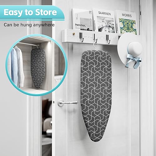 Miniatura 4 de Small ironing board tabletop with heat resistant cover, Compact mini ironing board with metal mesh frame, For dorms, aprtment and travel, Hook for