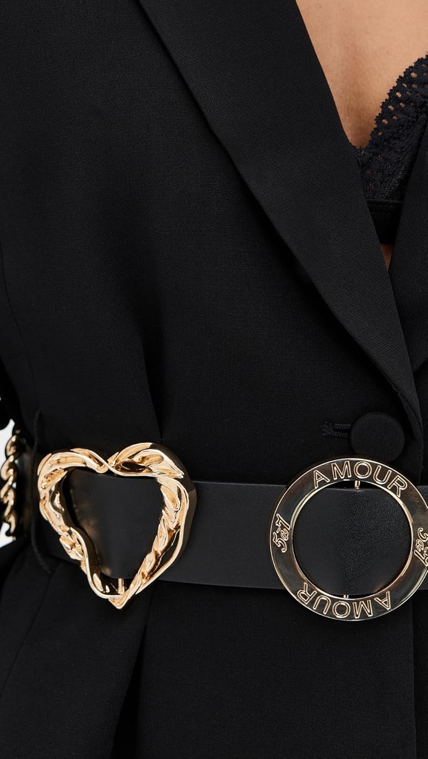 Cinq à Sept Women's Gold Belt Scrunched Cheyenne Blazer