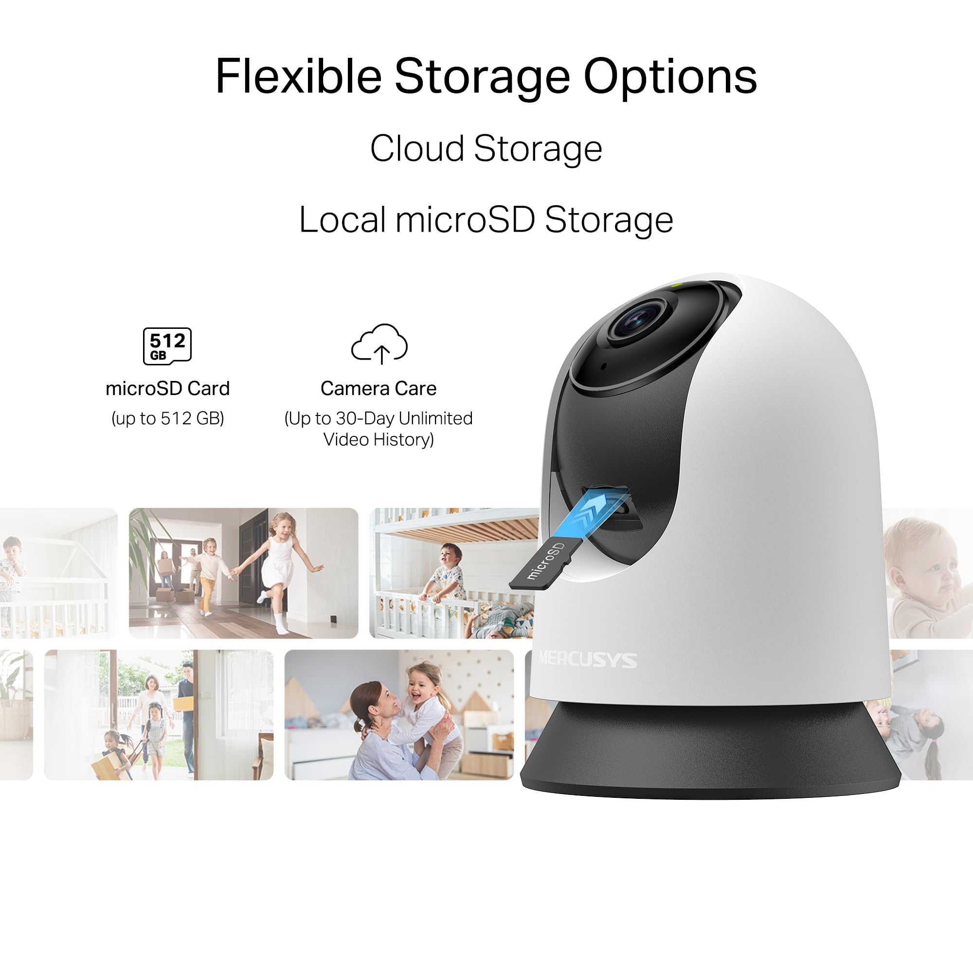 MERCUSYS MC210 2K 3MP kamera do monitoringu wewnątrz 360°, Wi-Fi 2,4 GHz, noktowizor, dwukierunkowe audio, rozpoznawanie AI, kompatybilna z Alexa, karta micro SD do 512 GB