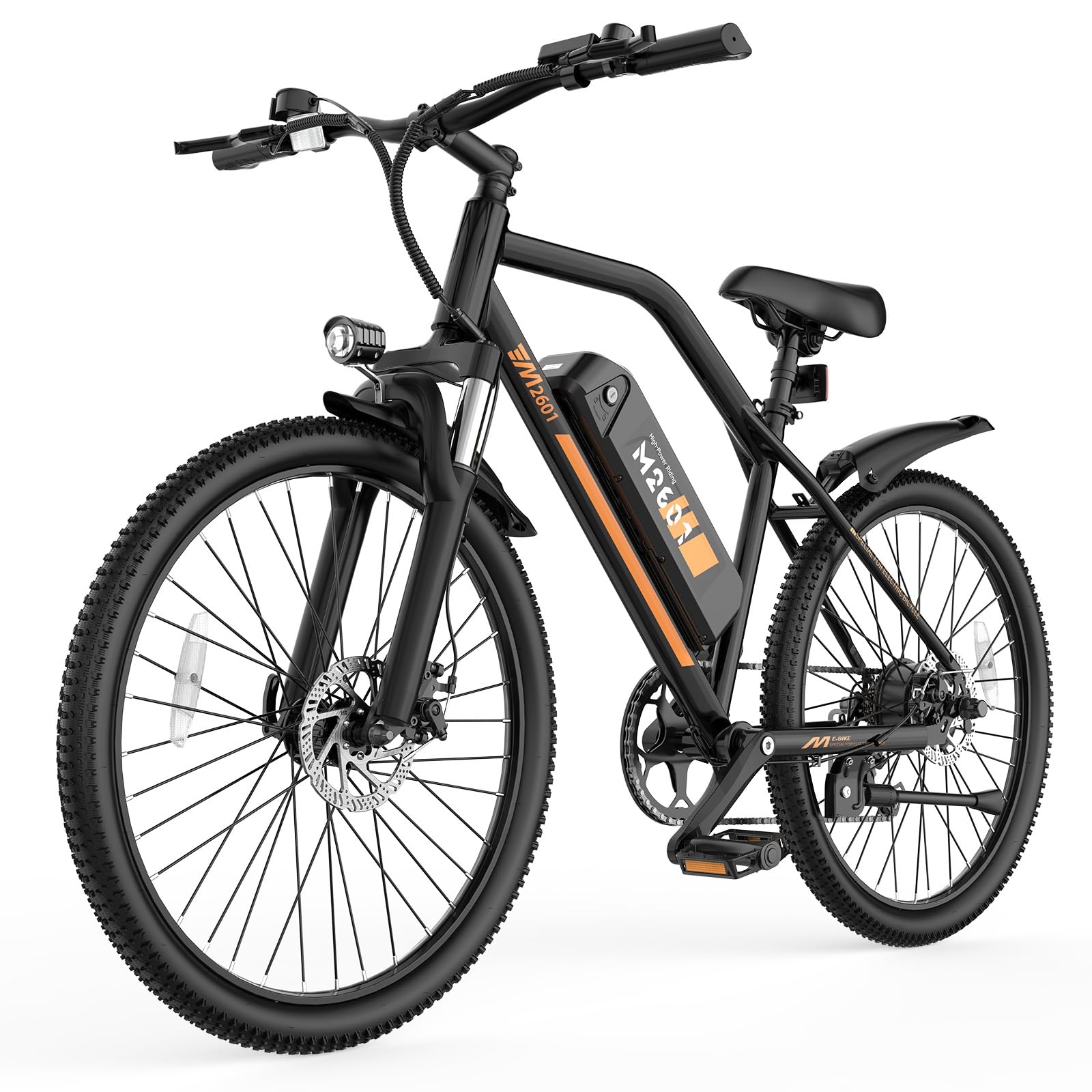 HiKeep Electric Mountain Bike for Adults - 48V Commuter E Bike with 750W Peak Motor, 26" Electric Mountain Bicycle, 374Wh Removable Battery, Up to 20MPH, Front Suspension & Dual Disc Brakes