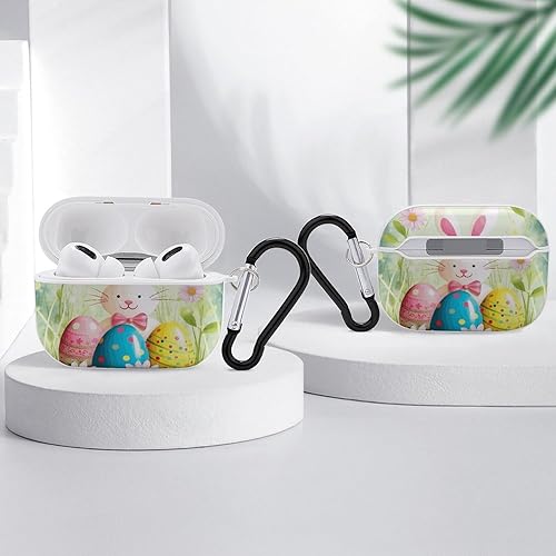 Miniatura 4 de Spring Happy Easter Holiday Headphone Cover for AirPods Pro 2nd 1st Generation Case Cover with Keychain, Shockproof Hard Shell Protective Case for