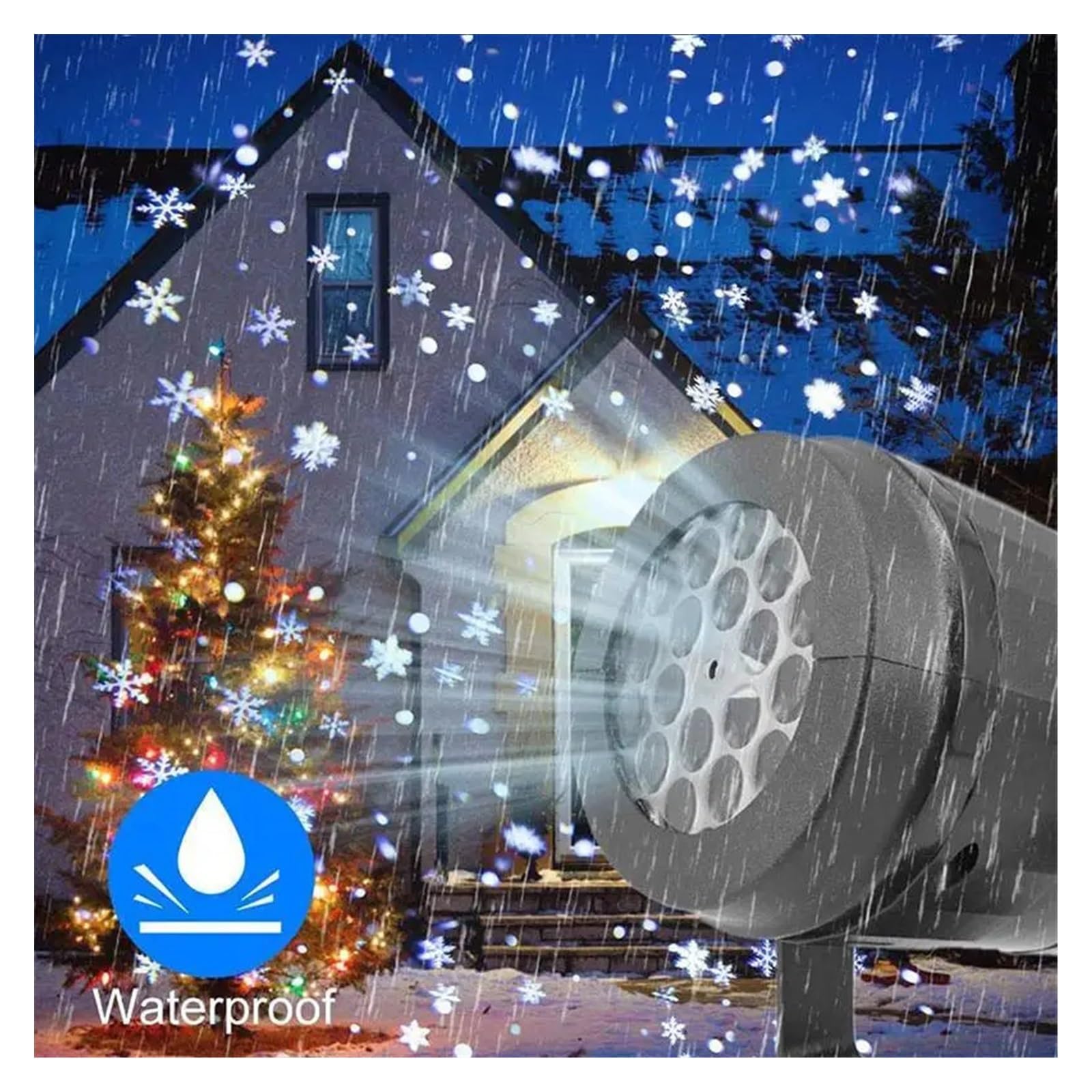 proiettore di luce, Lampada da esterno impermeabile, decorazione natalizia, luce a fiocco di neve, luci palcoscenico for feste