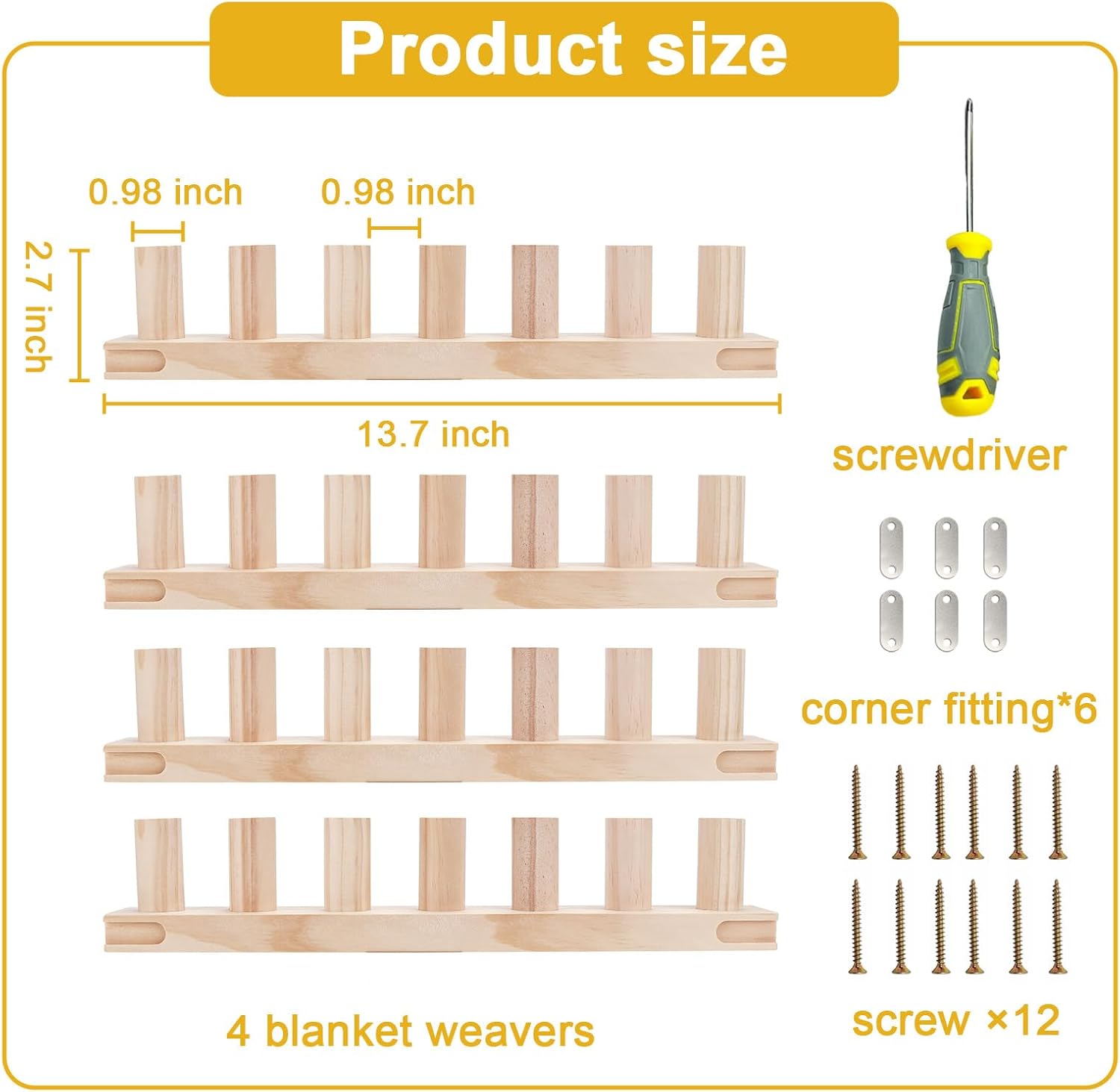 55'' Chunky Yarn Blanket Loom for Knitting Thick Yarn Projetcs: Adjustable Size Hand Knitting Kit, Easy Operation for Cozy Handmade Blankets, Ideal for DIY Beginners