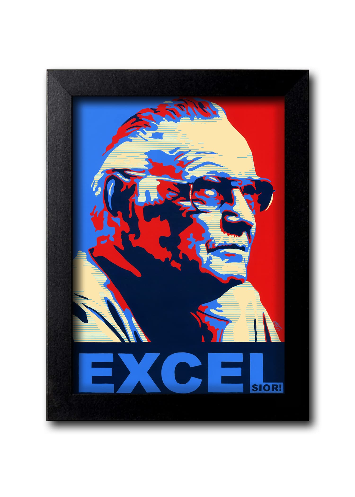 Blue Nexus Stan lee Excelsior Superhero Wall Poster with Wall Frame and Stickers Room Art Painting Collection (Multicolour, M)_BNWPC716