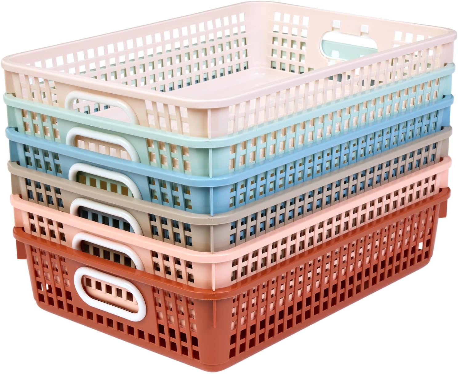 Really Good Stuff Boho Paper Baskets – Set of 6