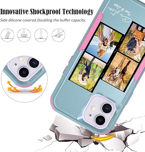 Vista 268 de Funda de fotos personalizada para Apple iPhone 11 Pro Max, patrón de collage a cuadros, personalizado para hacer imágenes en gruesa 3 híbrida Rosa