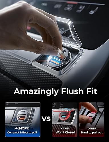 Miniatura 4 de AINOPE 17 Air iPhone 16 15 Pro Max 90W USB C Cargador de coche de carga rápida, [metal más pequeño] Cargador de coche USB C PD45W+QC3.0 Dual Port