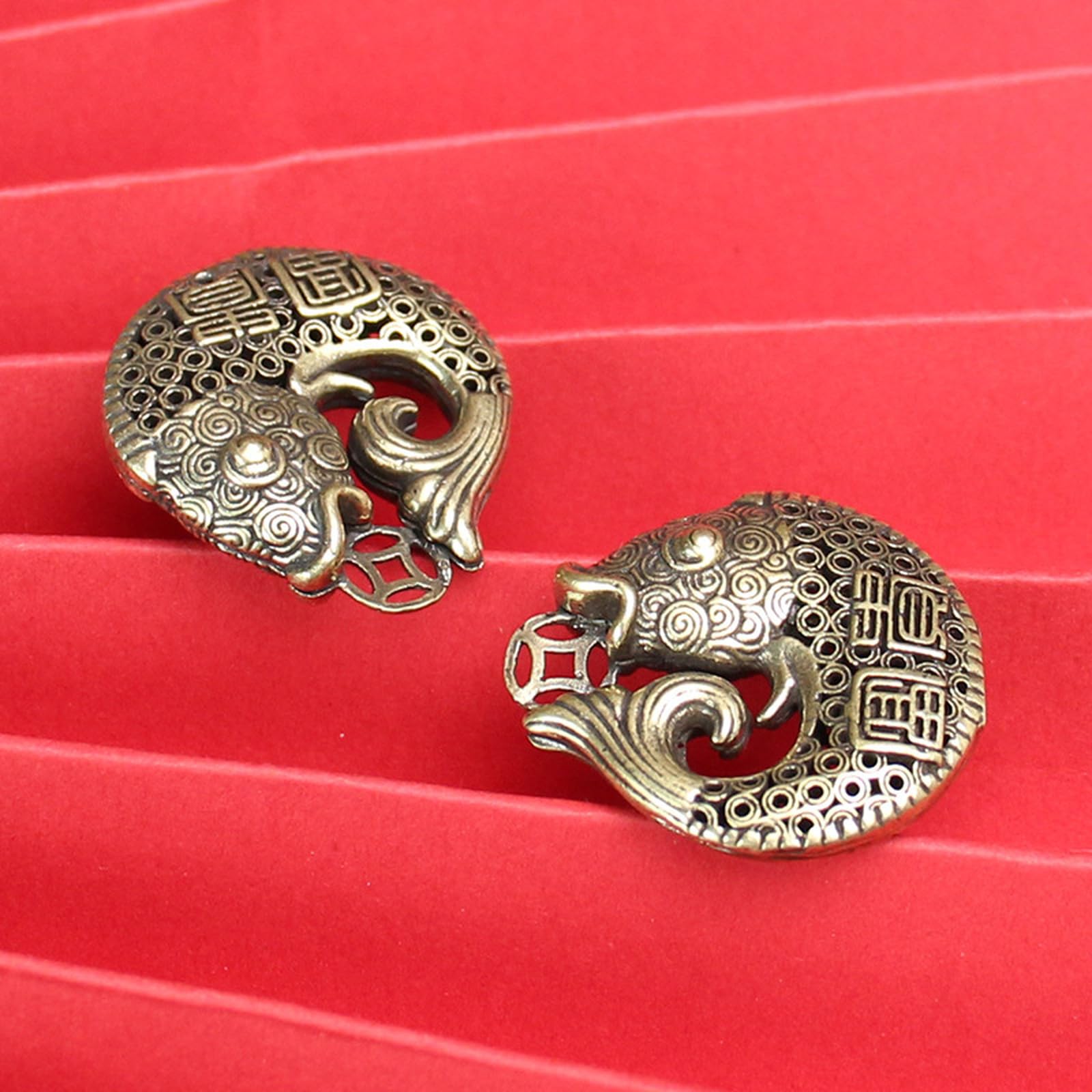 NBKLSWSUI Handmade Brass Keychain Sculpture For Men's Office Desk&man Cave Vintage Decor Unique Feng Shui
