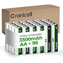 Granicell 96-Pack 3500mAh Lithium AA Batteries | 1.5V for Blink Cameras, Smart Locks, Alarms & Tech Devices | 10-Year Life, Leak-Proof, Extreme-Temp Resistant Non-Rechargeable