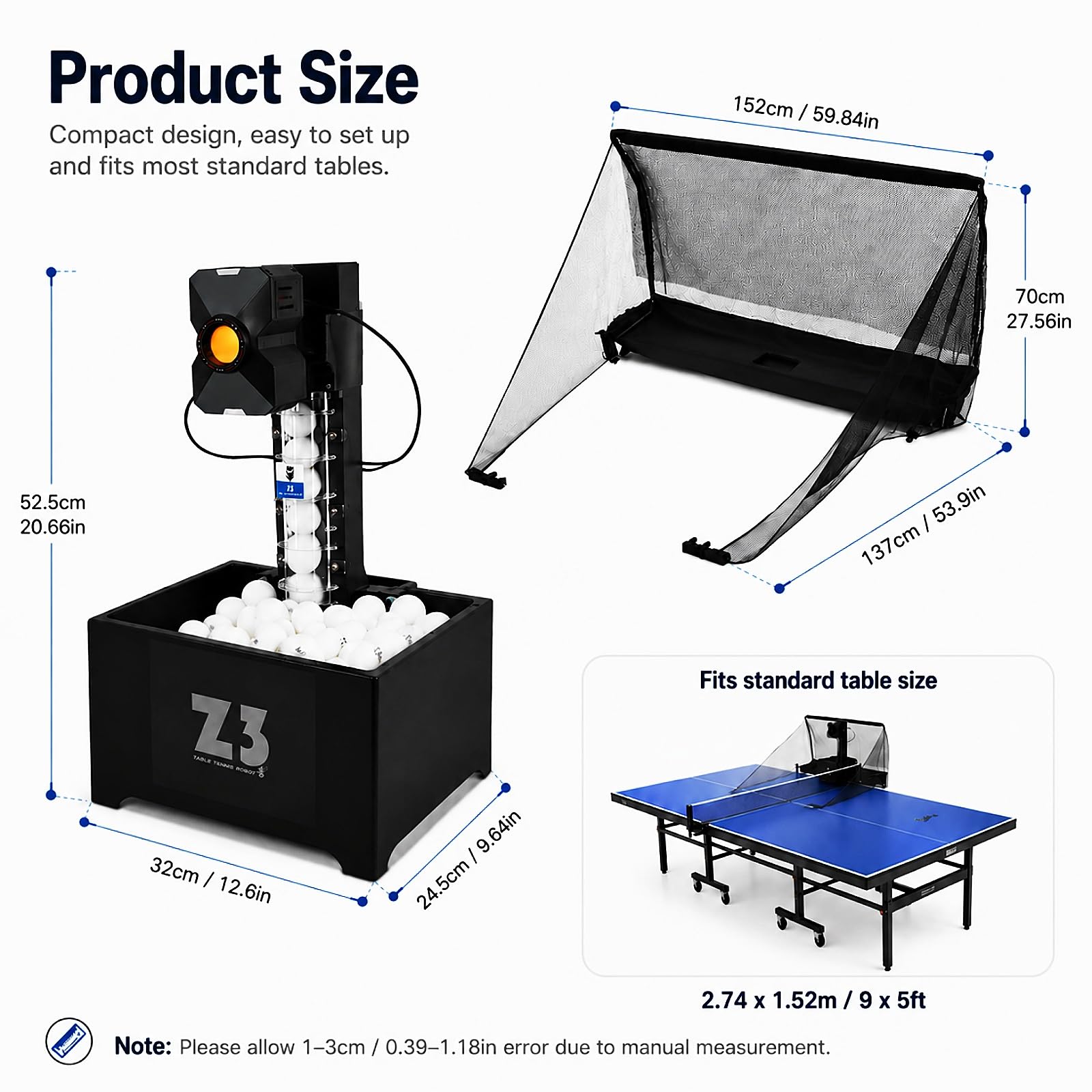 Ping-pong Robot con rete Ping-pong Automatico Macchina da Ping-pong Da 100 Palle Professionale Robot da ping pong con 10 modalità, Telecomando 4-40m/s Ping Pong Robot per Allenamento