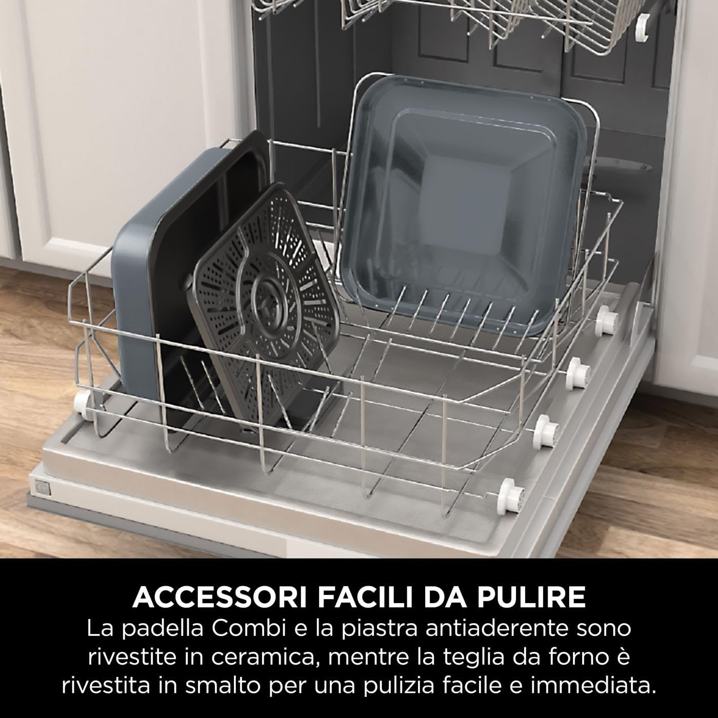 Ninja Combi 12-in-1 Multicooker, Forno e Friggitrice ad Aria, Grigio | 12 Funzioni di Cottura, Pasti per la Famiglia in 15 Minuti*, Include Teglia, Padella e Guida alle Ricette, SFP700EU