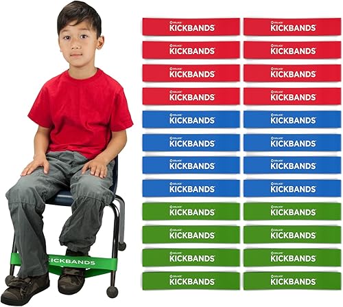 Miniatura 2 de KICK BANDS Bandas para sillas para niños con pies inquietos, paquete de 24  Bandas antiestrés para TDAH para sillas y escritorios de aula  Solace