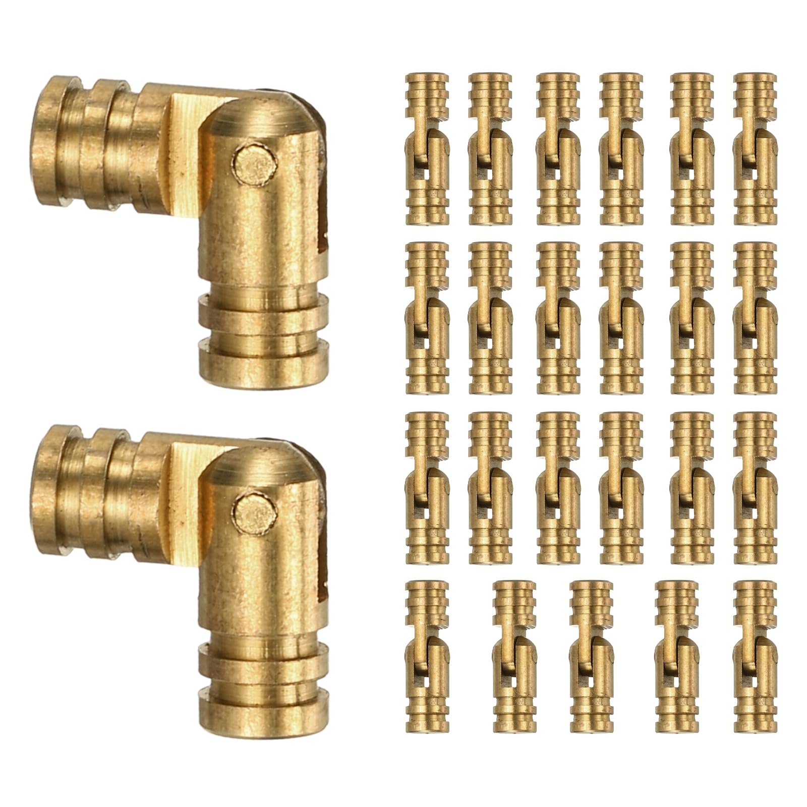 sourcing map 25 Pcs Barrel Hinges, 5 x 17 mm Jewelry Box Hinges Folding Concealed Brass Cylinder Hidden Barrel for Wooden Music Boxes Small Woodworking Projects Cabinet Doors, Yellow