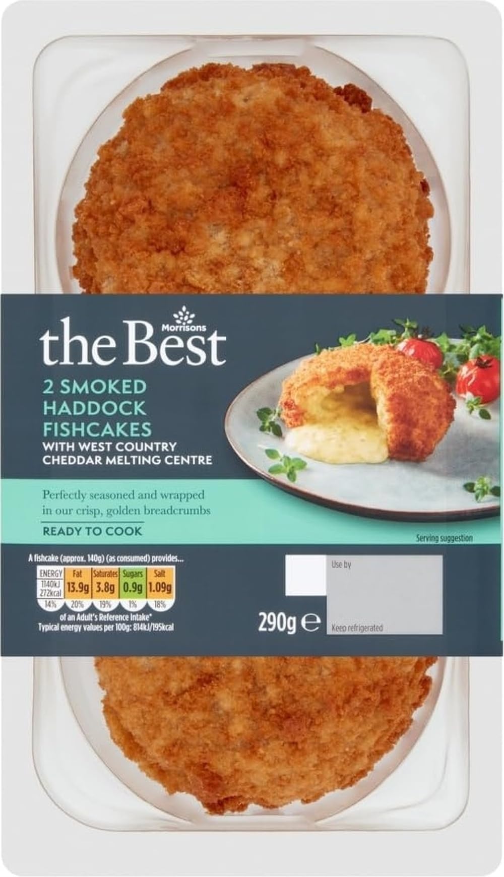 Morrisons The Best 2 Haddock Fish Cake with Davidstow Cheddar Saucy Centre 290g