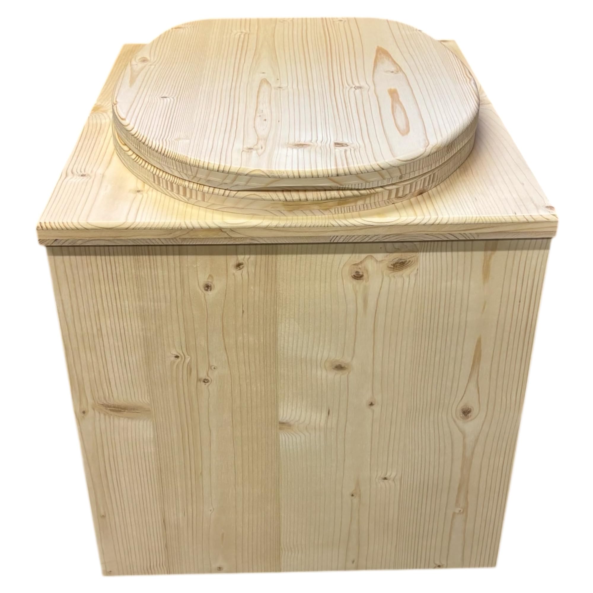 Générique Toilette seche ECO Plus en Bois avec bavette INOX et Seau Plastique - Fabrication Française Artisanale -