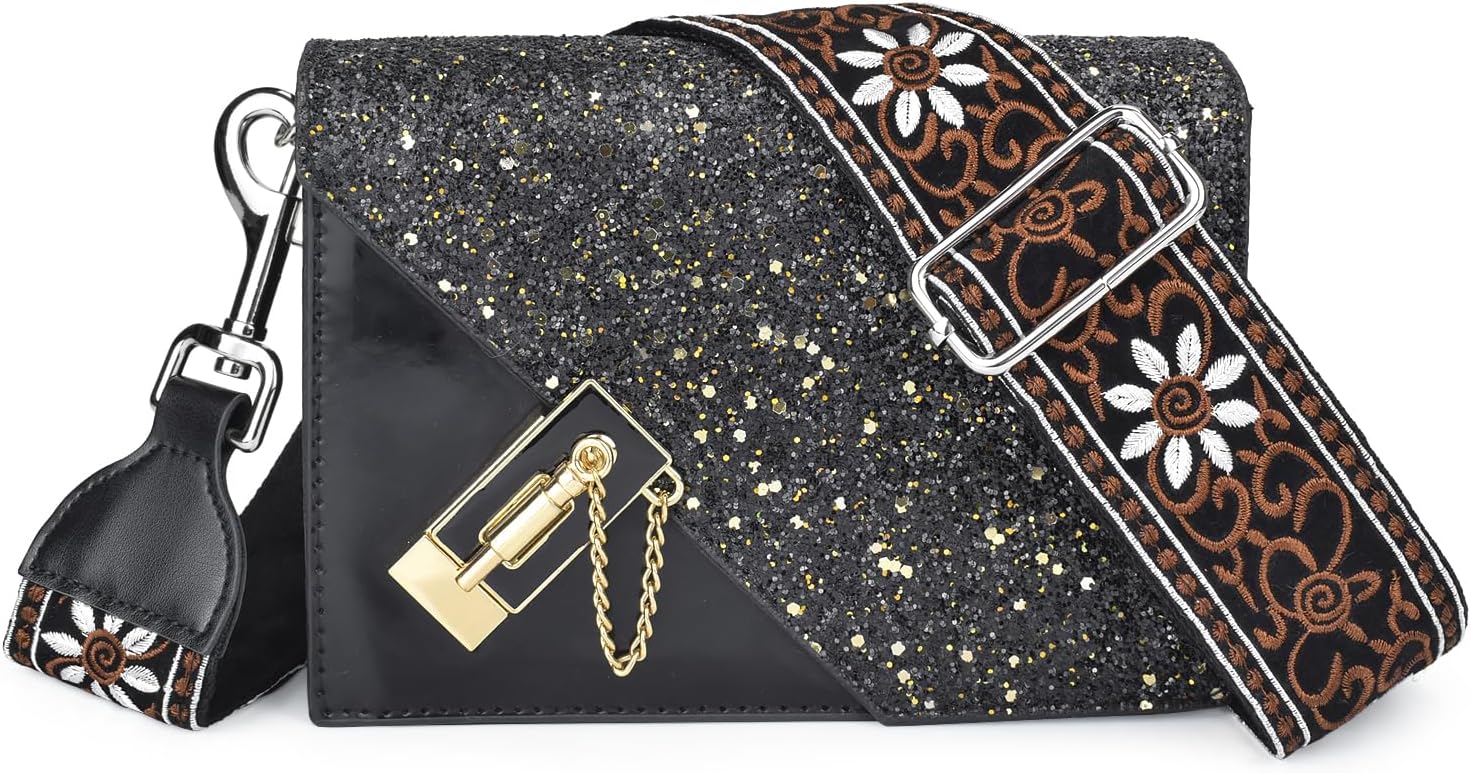 CLOUDMUSIC Handbag Strap Replacement Crossbody Strap Purse Strap With Silver Clips For Women Girls