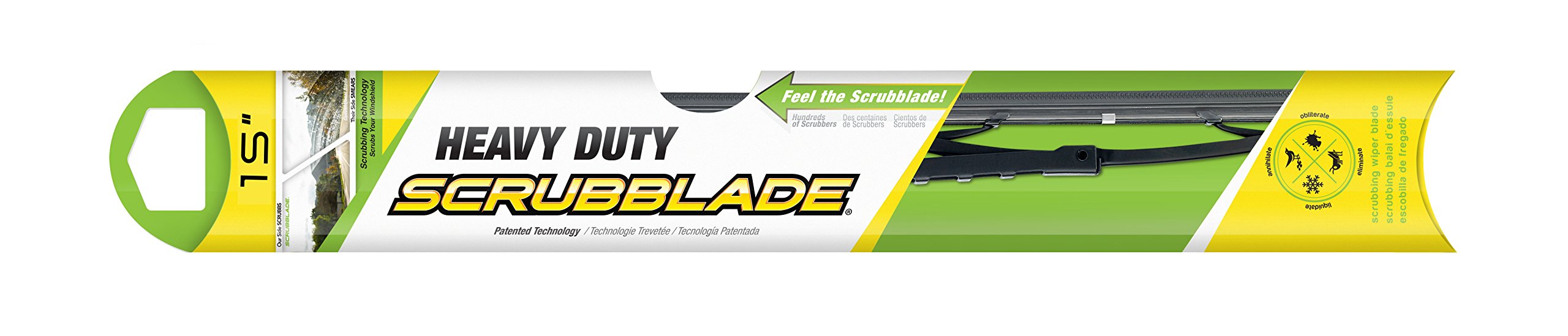 Scrubblade SB1500 Premium All-Season Windshield Wiper Blade, 15" (Pack of 1), Black