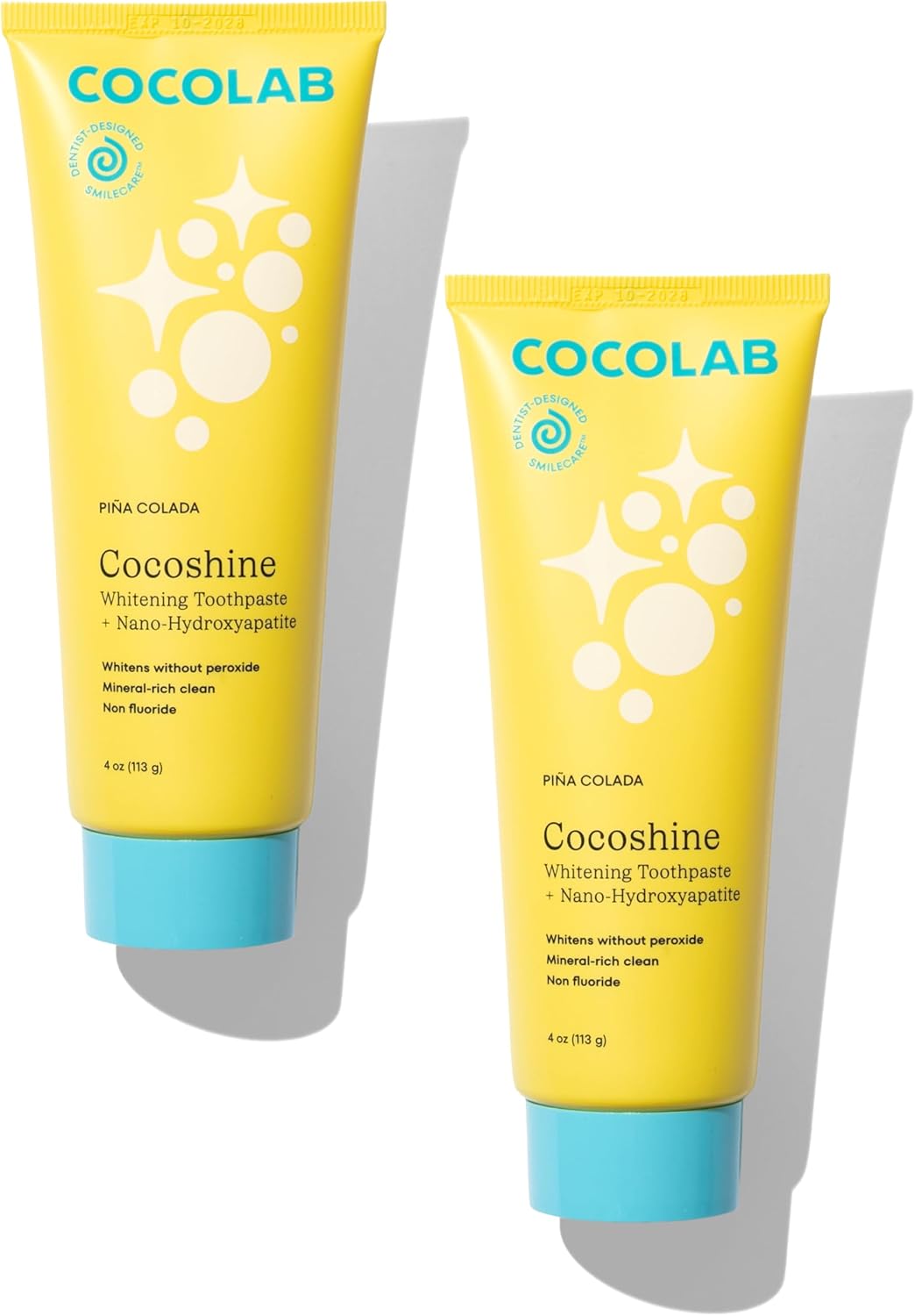 Cocoshine 15% Nano-Hydroxyapatite Toothpaste, COCOLAB, Pina Colada 2-Pack