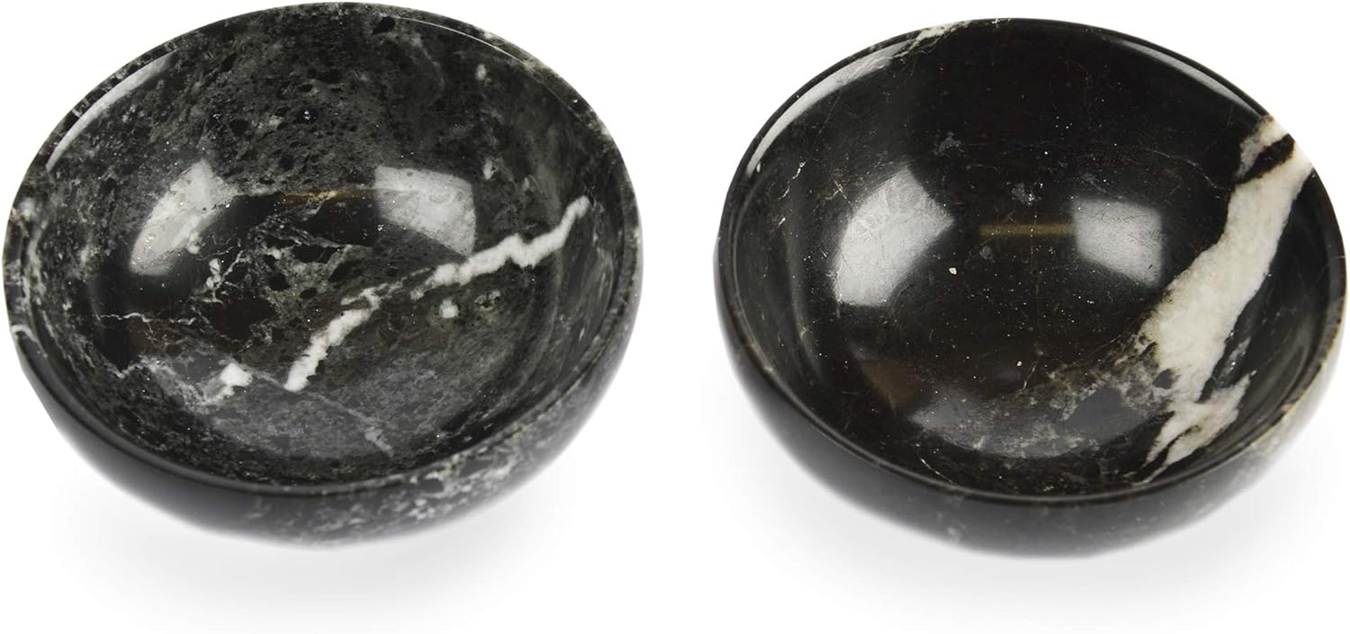 Black Marble Pinch Pots Set of 2 BigaMart