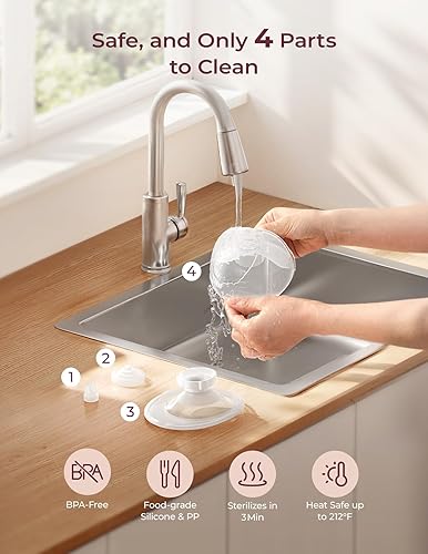 Miniatura 6 de Momcozy M5 - Extractor de leche inteligente controlado por aplicación, bomba eléctrica inalámbrica manos libres, 3 modos, 9 niveles de succión, sin